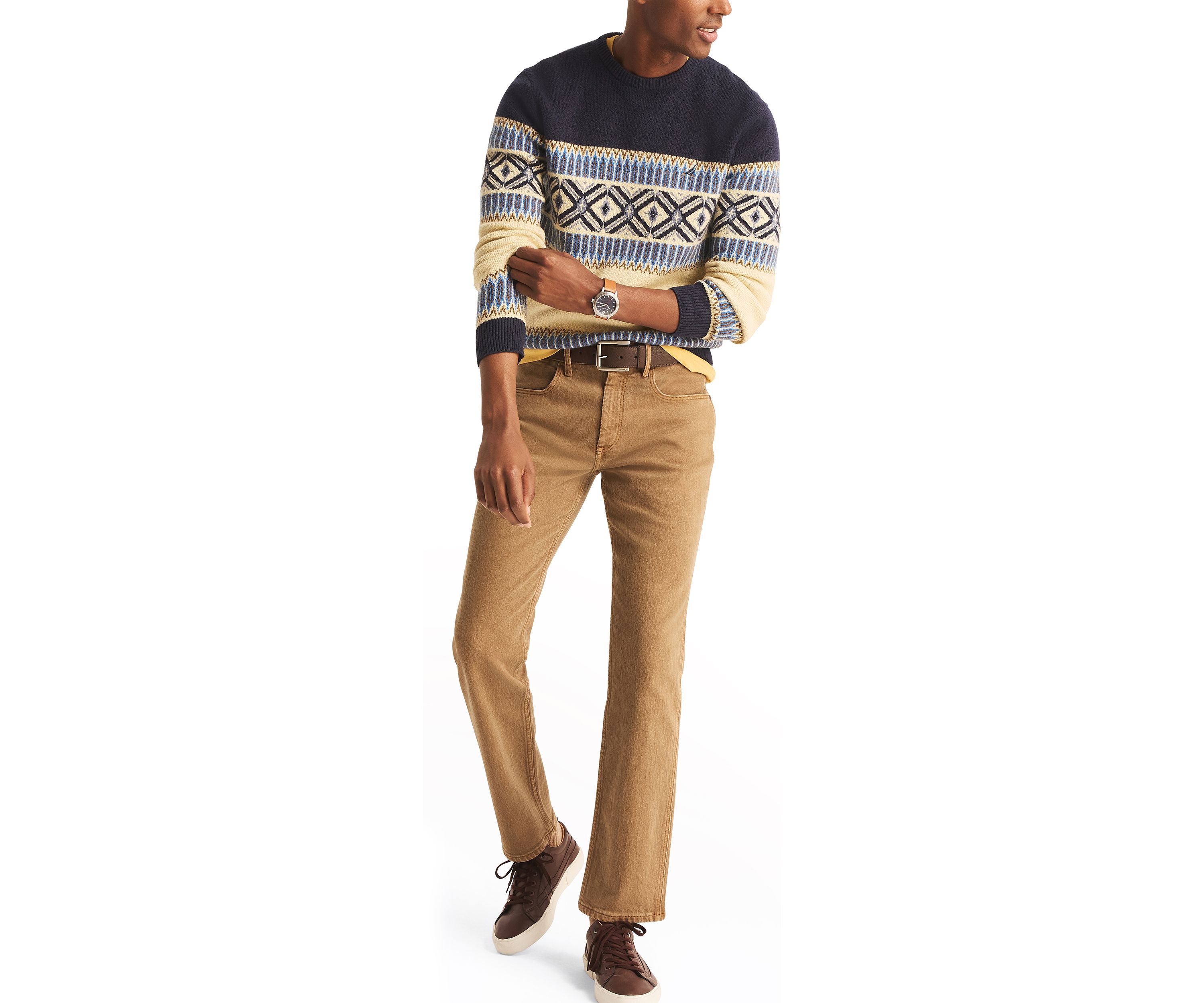 Sustainably Crafted Fair Isle Crew Neck Sweater