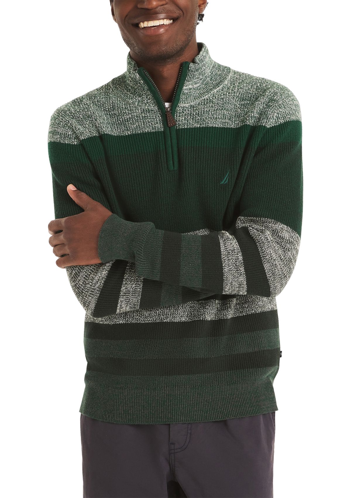 Striped 1/4 Zip Sweater