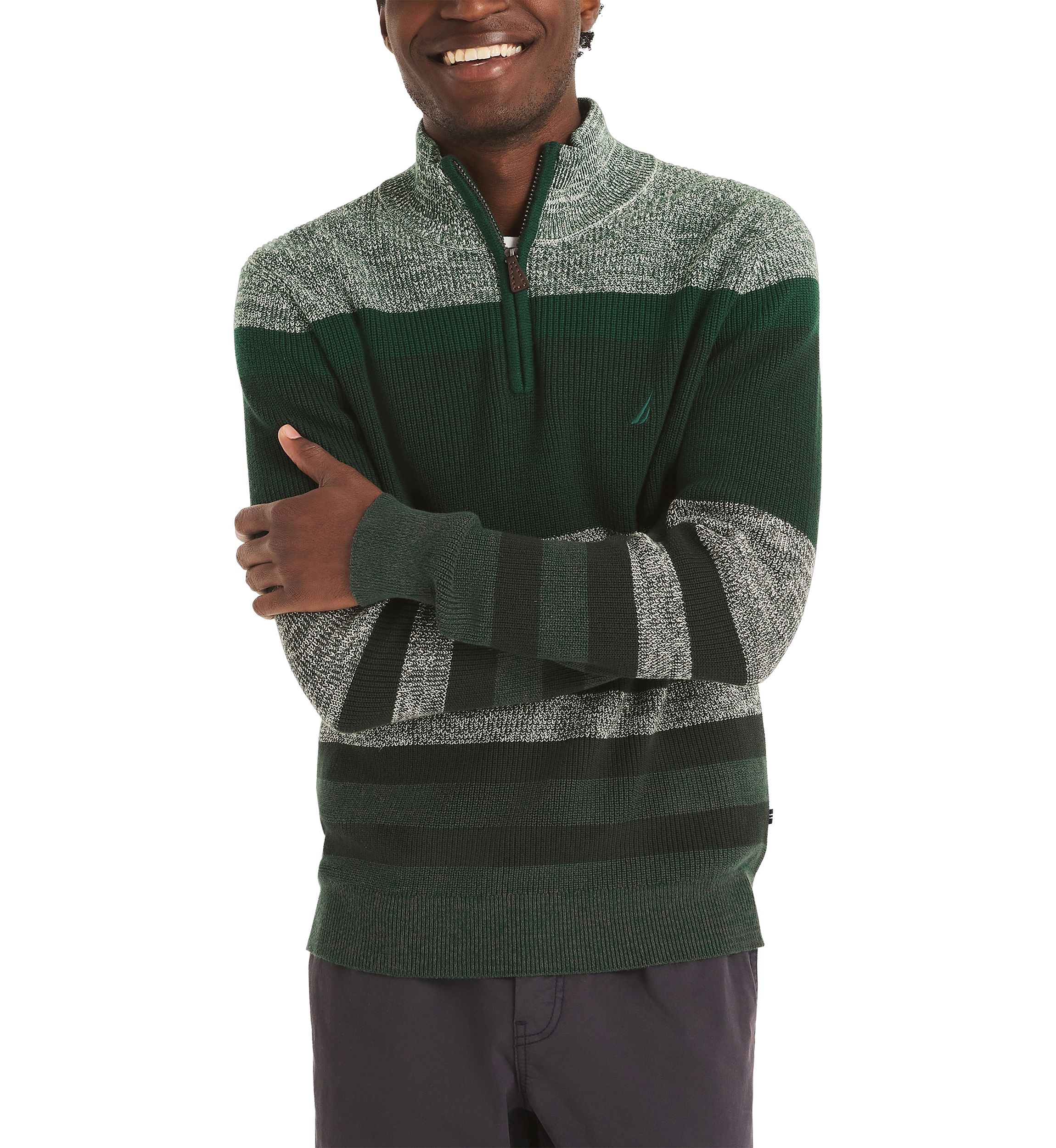 Striped 1/4 Zip Sweater
