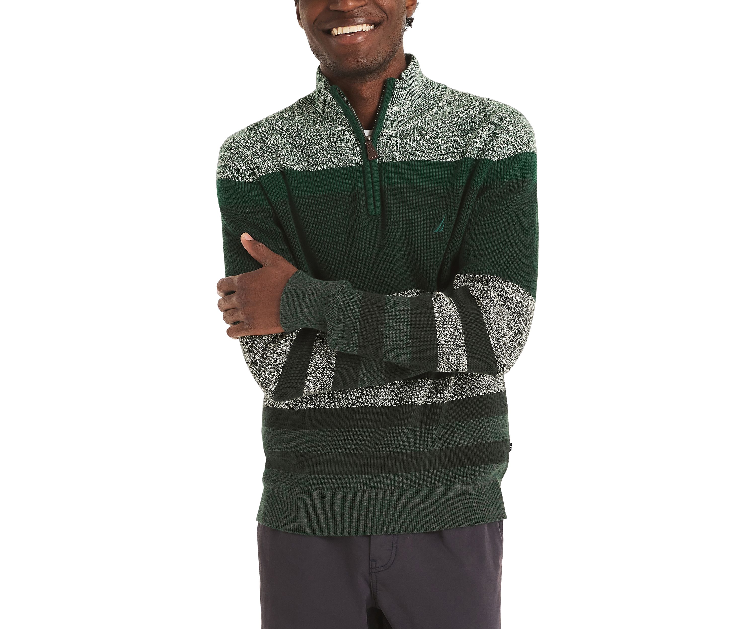 Striped 1/4 Zip Sweater