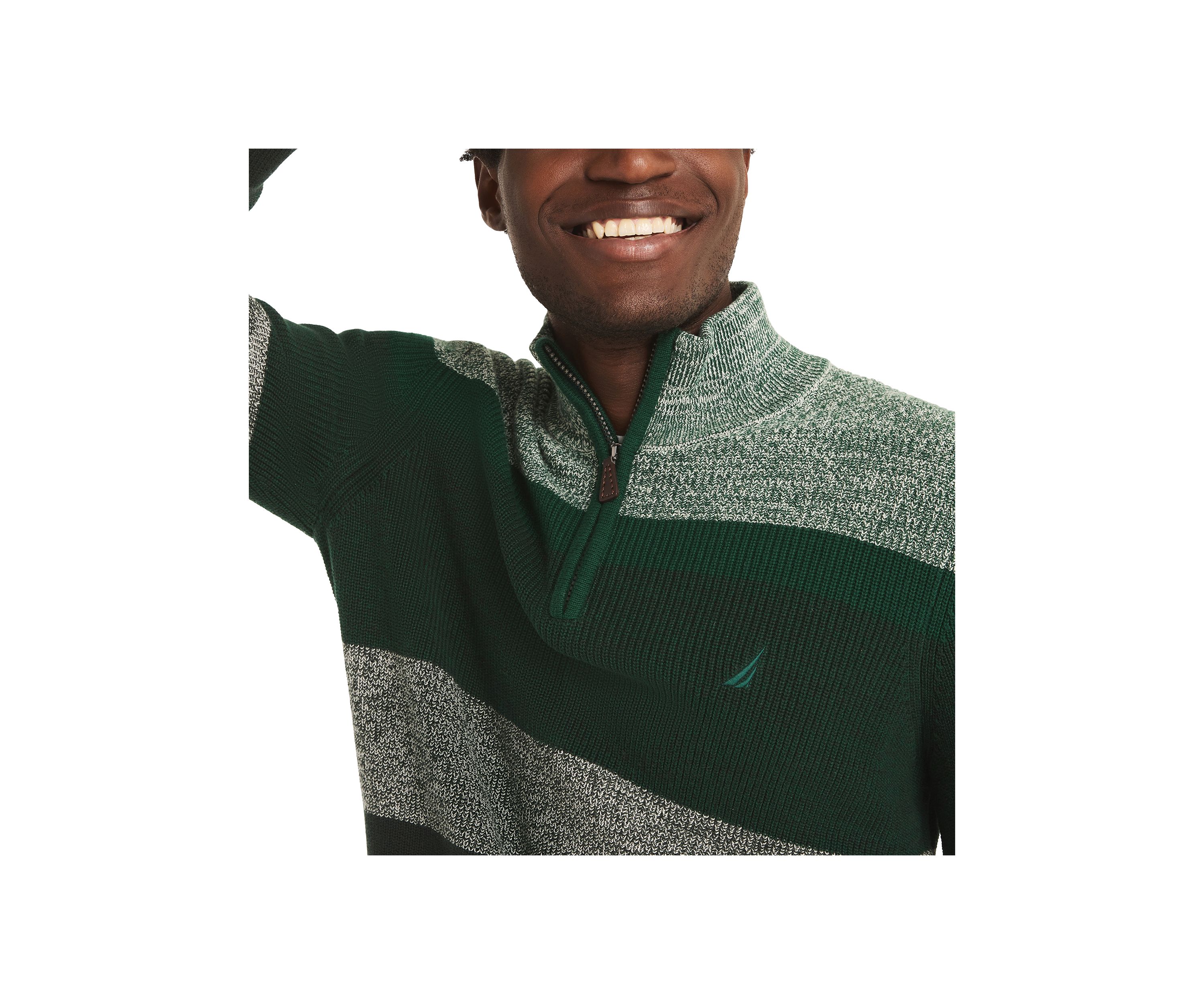 Striped 1/4 Zip Sweater