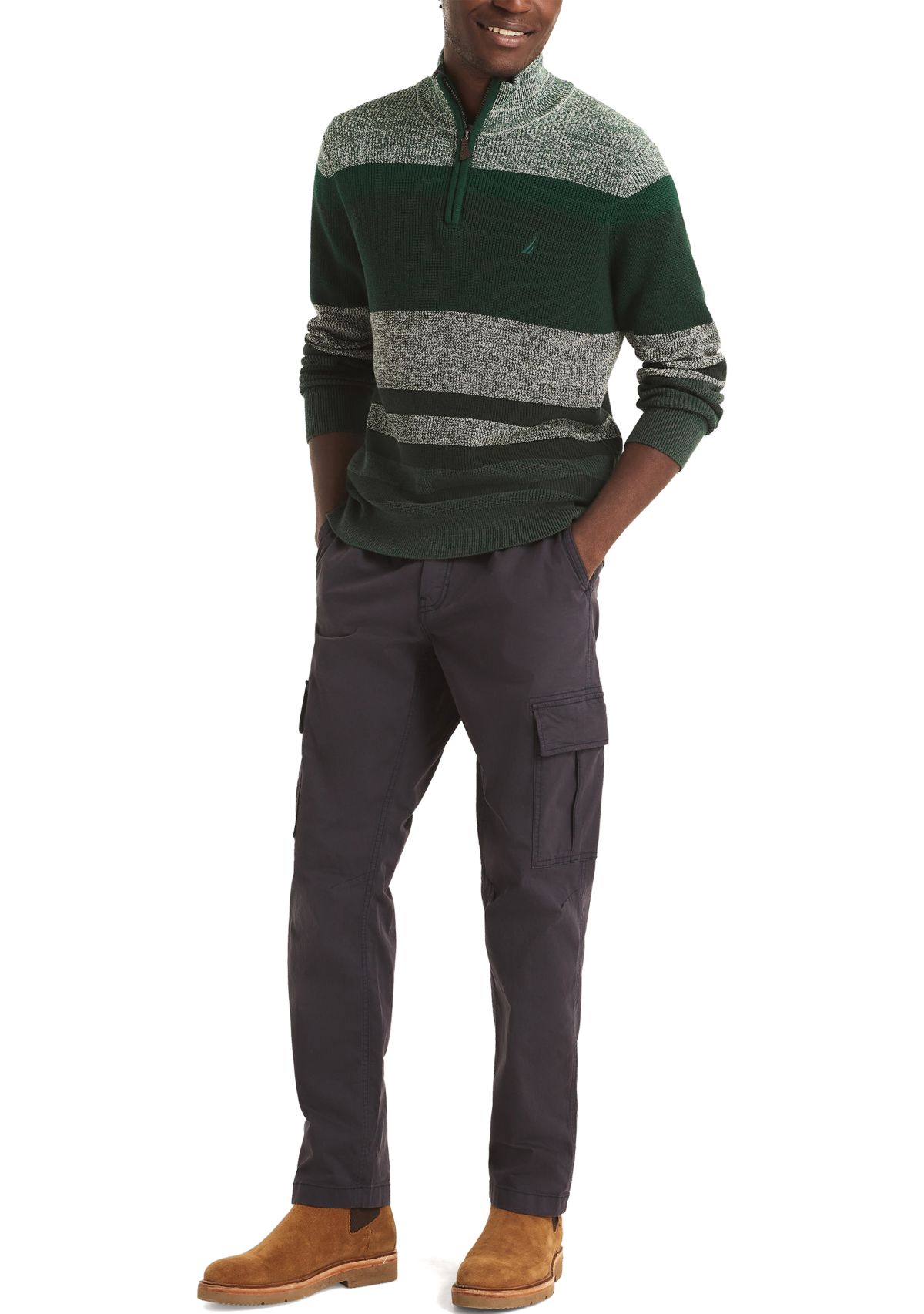 Striped 1/4 Zip Sweater