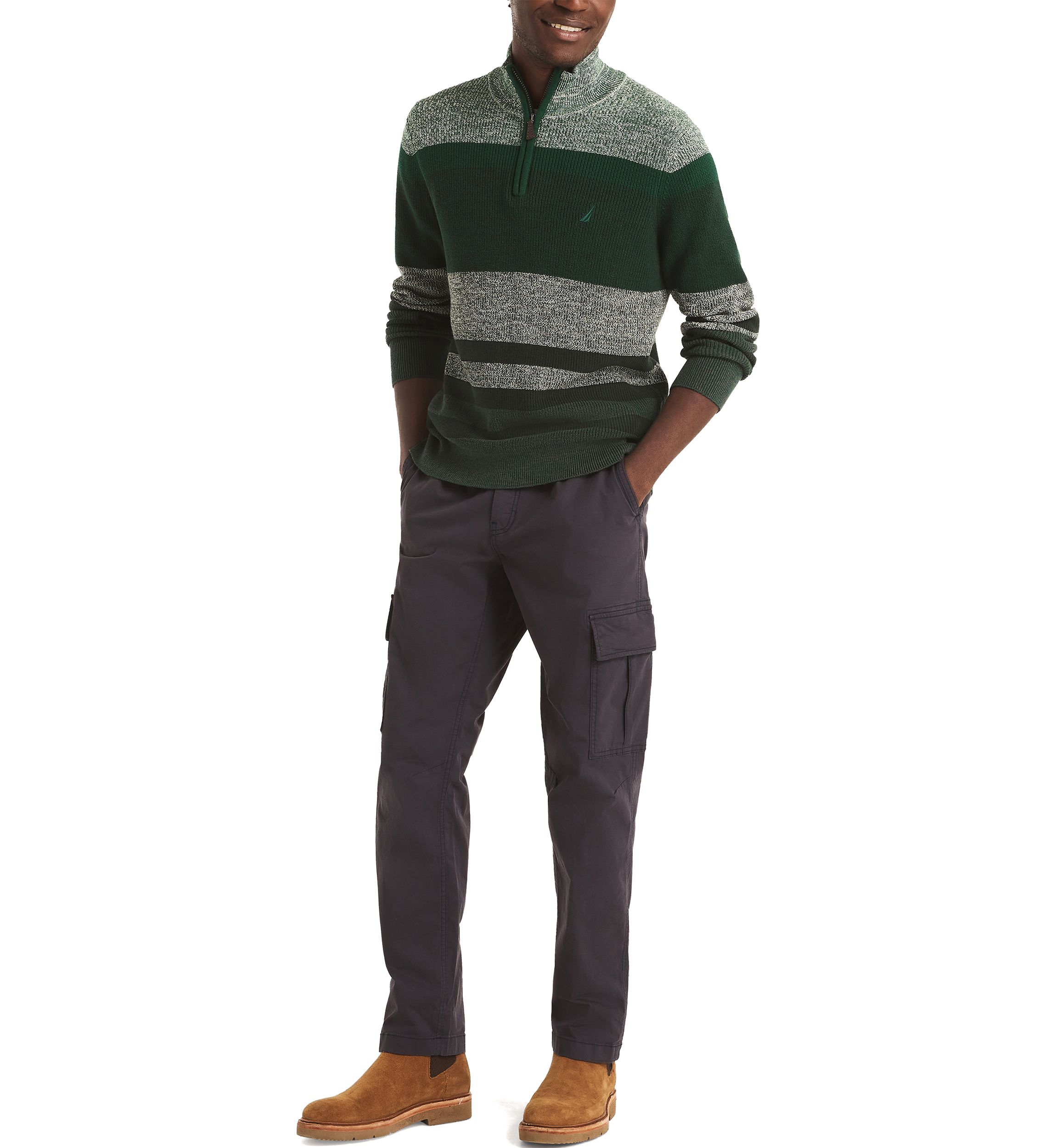 Striped 1/4 Zip Sweater