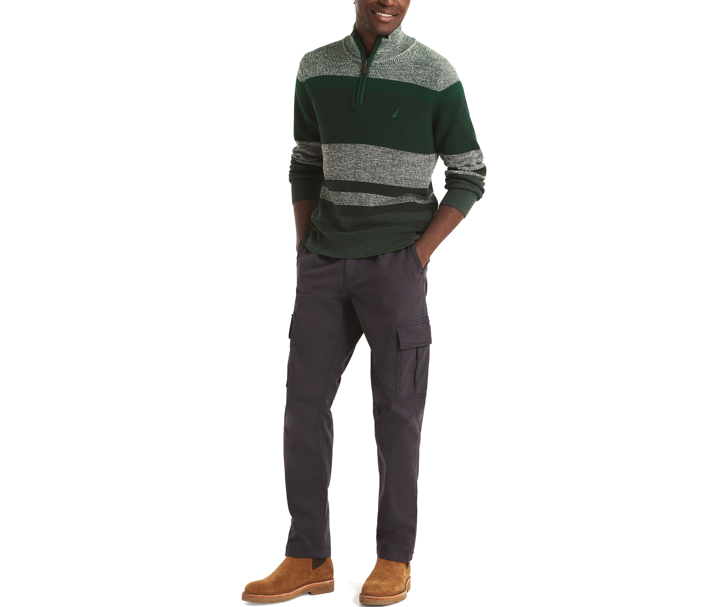Striped 1/4 Zip Sweater