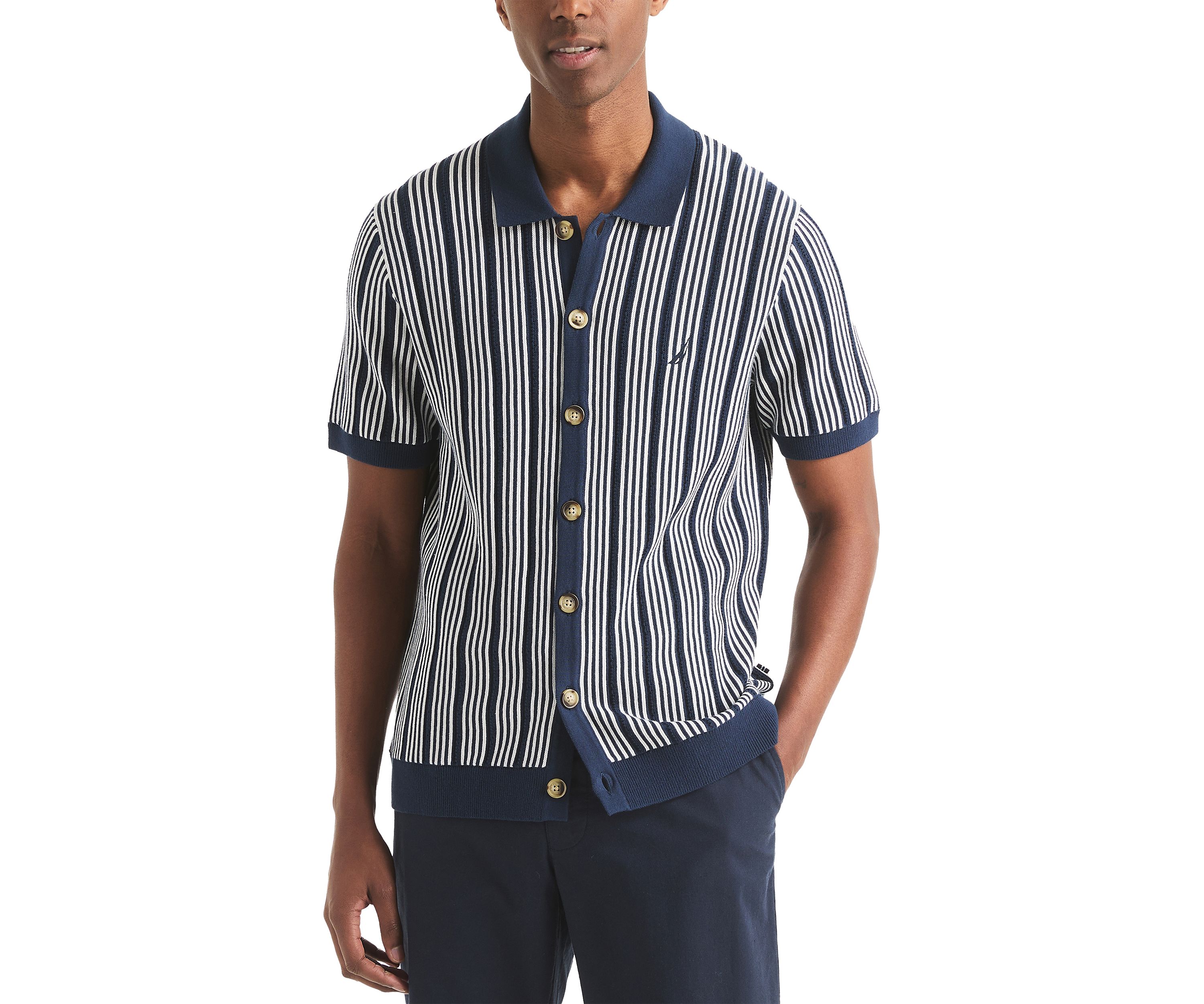 Striped Sweater Polo Shirt