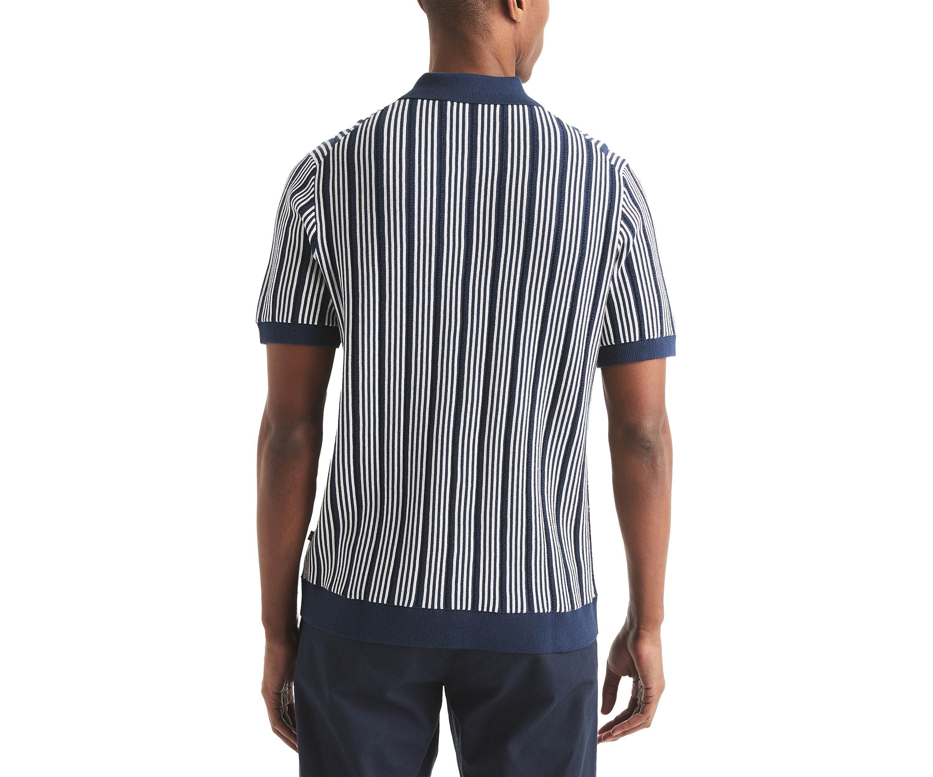 Striped Sweater Polo Shirt