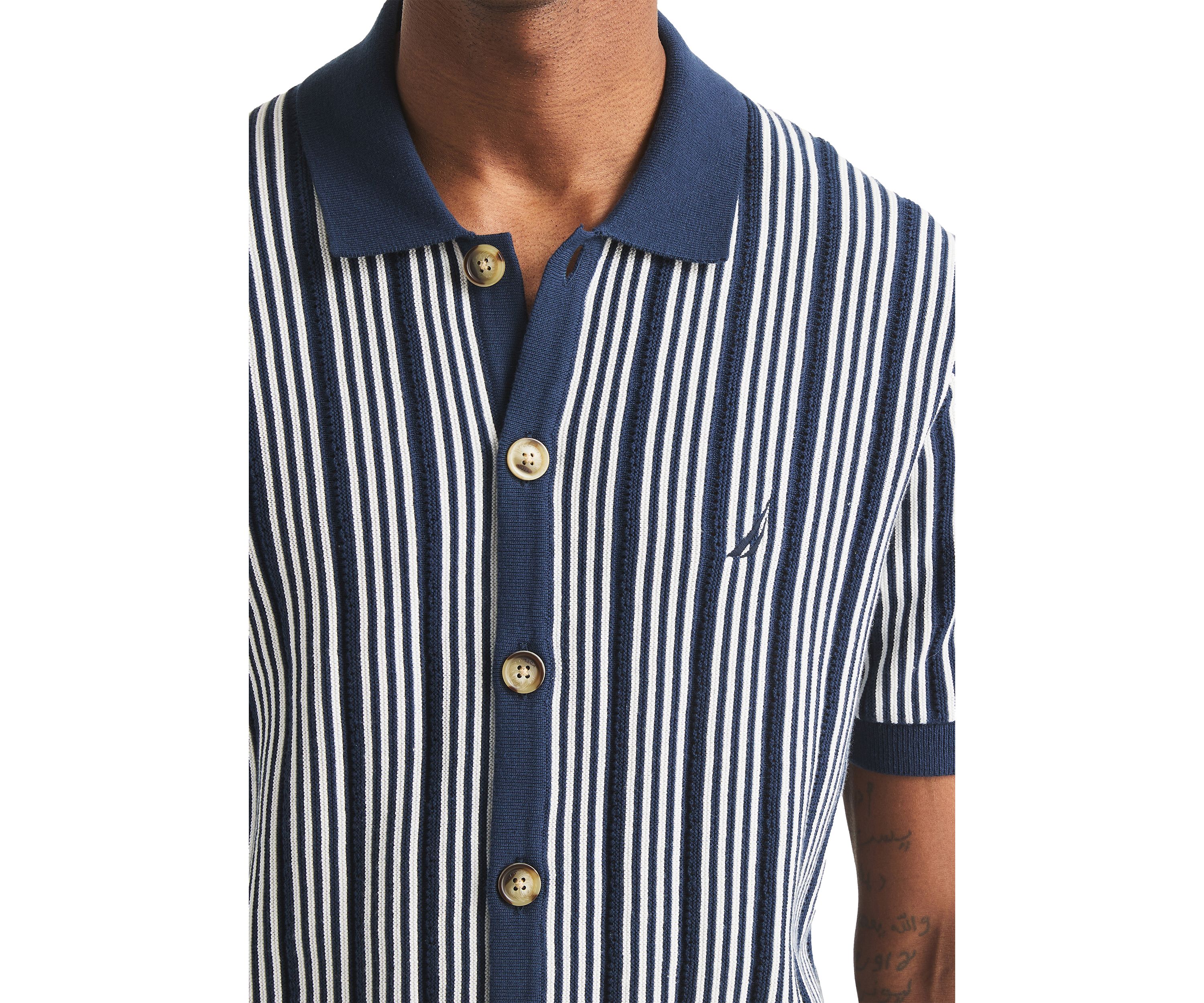Striped Sweater Polo Shirt