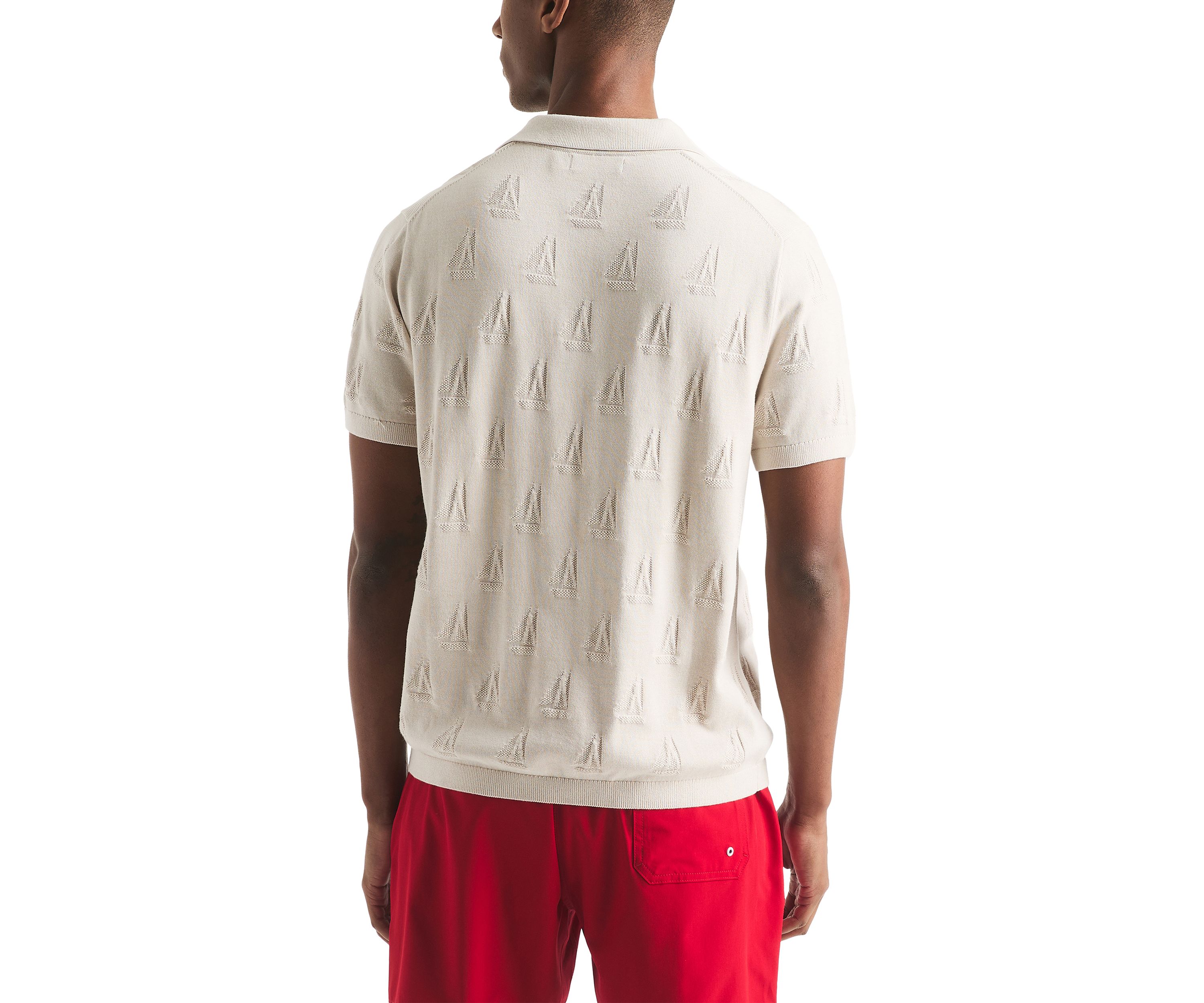 Printed Sweater Polo Shirt