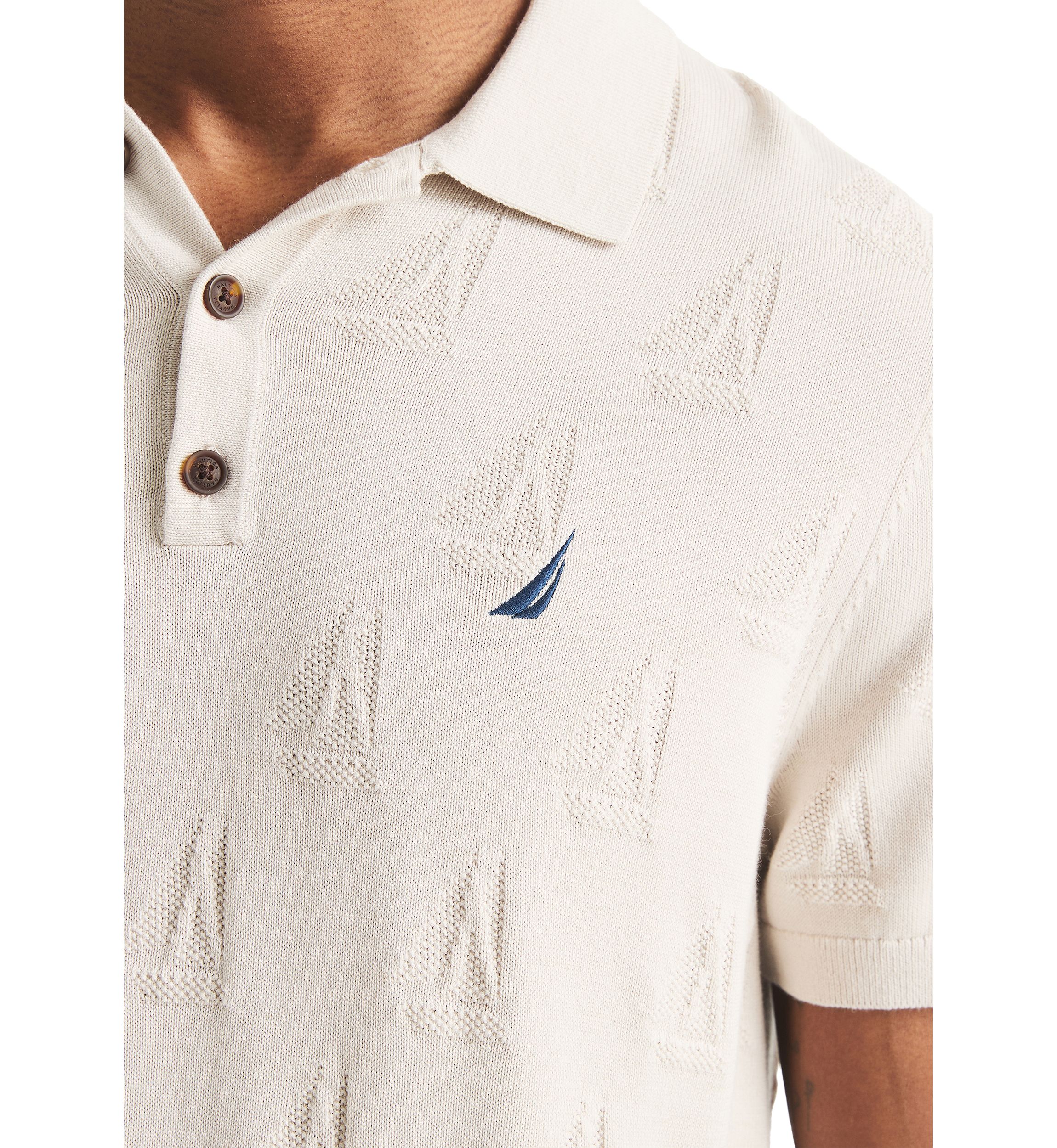 Printed Sweater Polo Shirt