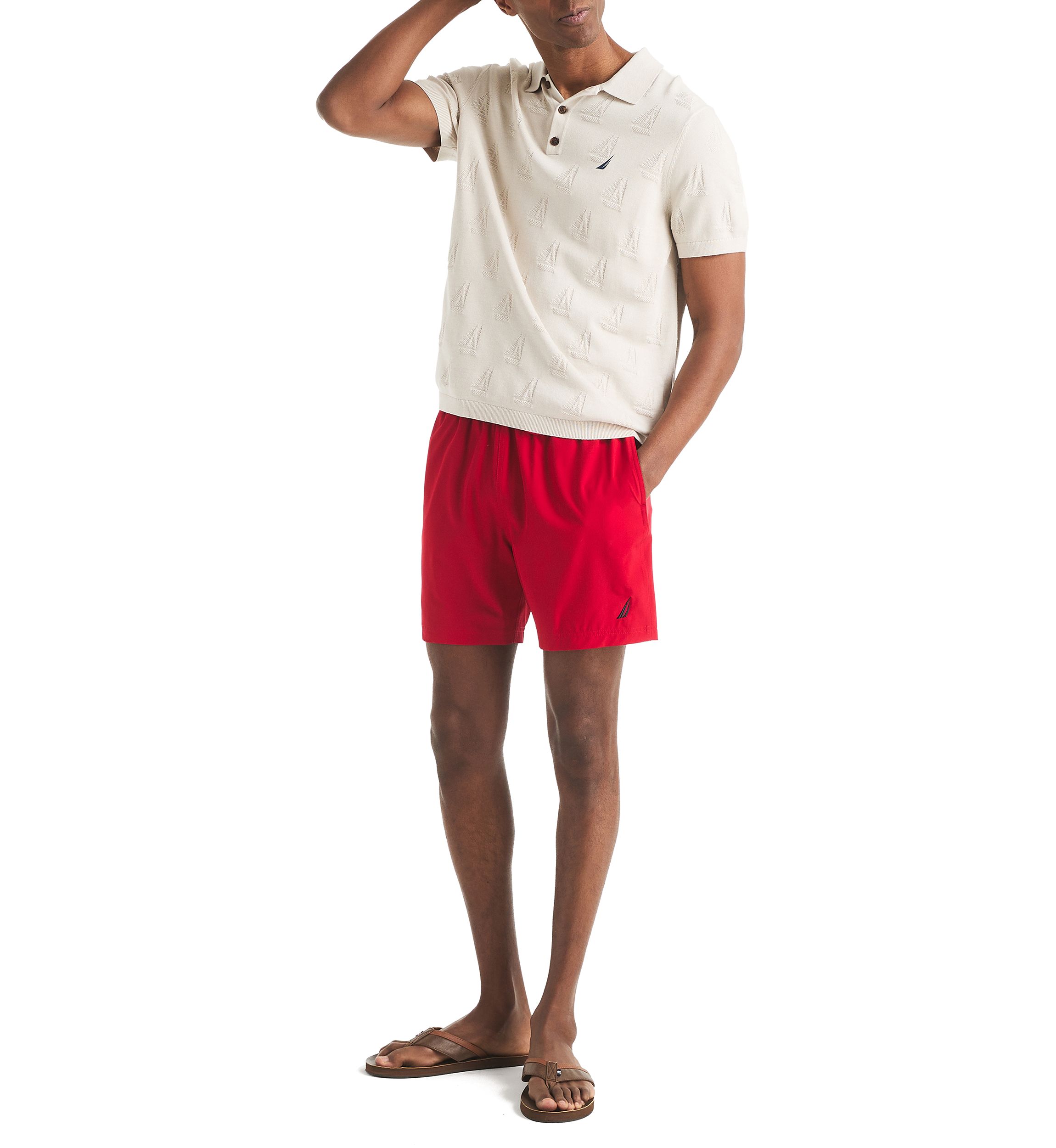 Printed Sweater Polo Shirt