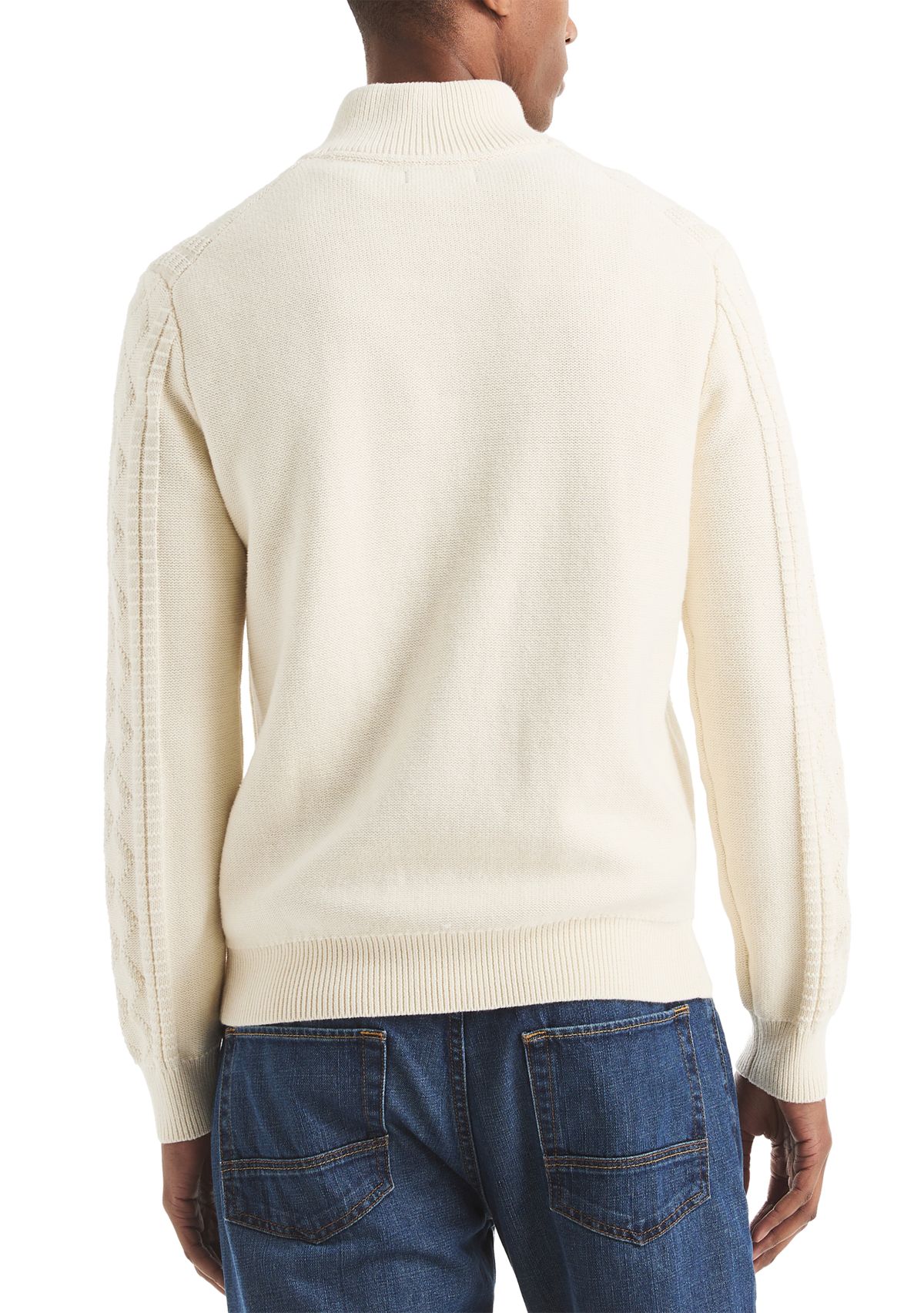 Mens 1/4 Zip Cable Knit Sweater
