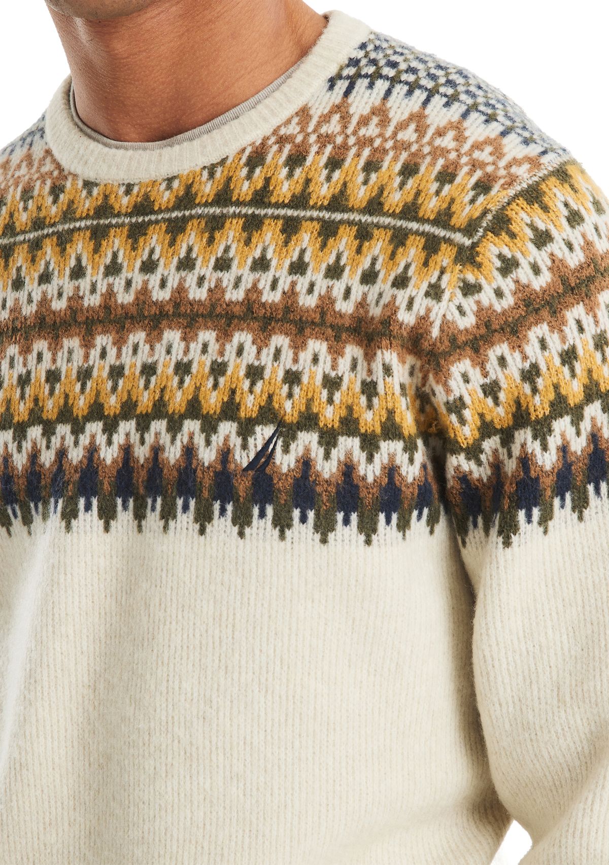 Mens Fair Isle Crew Neck Sweater