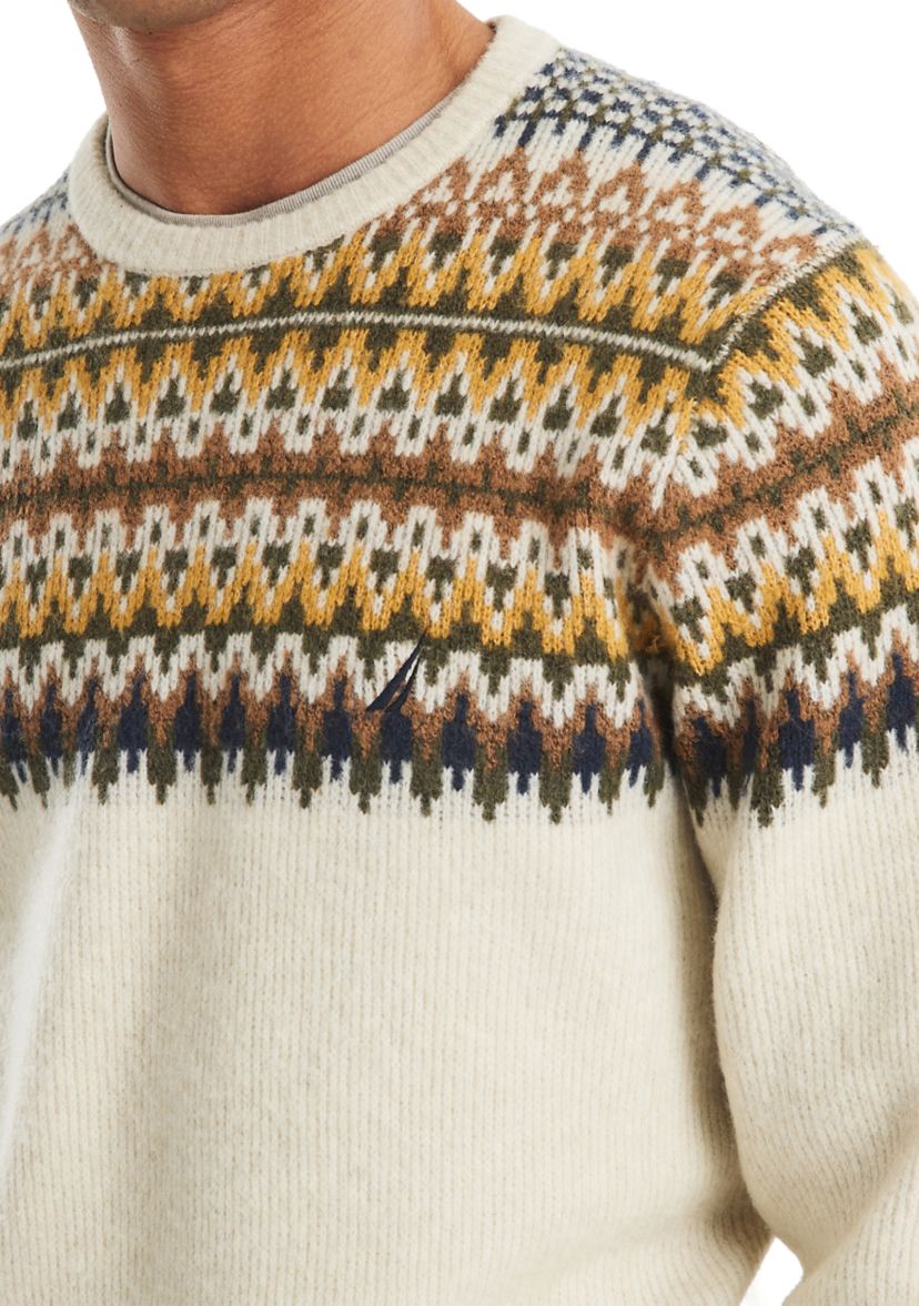 Mens Fair Isle Crew Neck Sweater