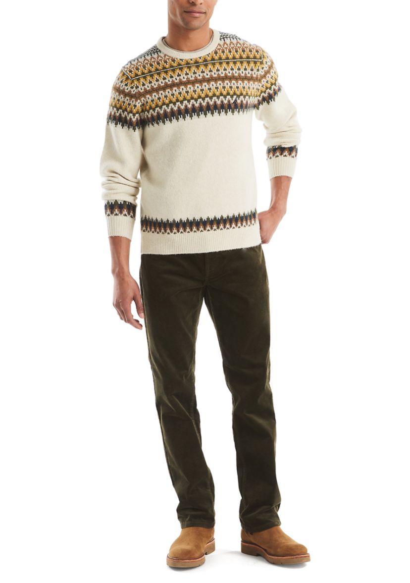 Mens Fair Isle Crew Neck Sweater