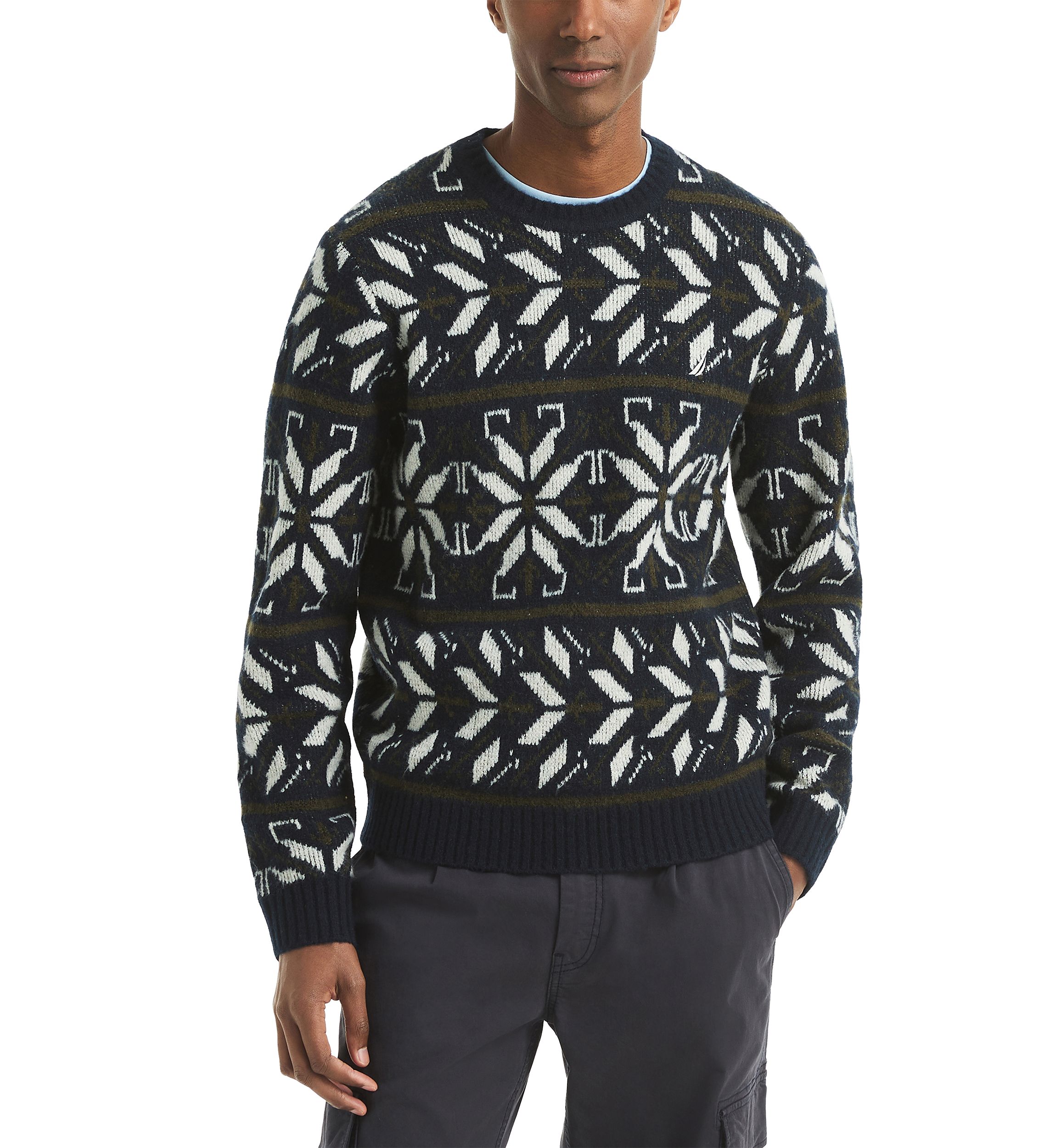 Mens Fair Isle Crew Neck Sweater