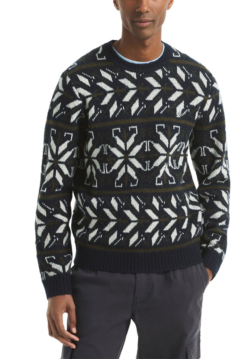 Mens Fair Isle Crew Neck Sweater