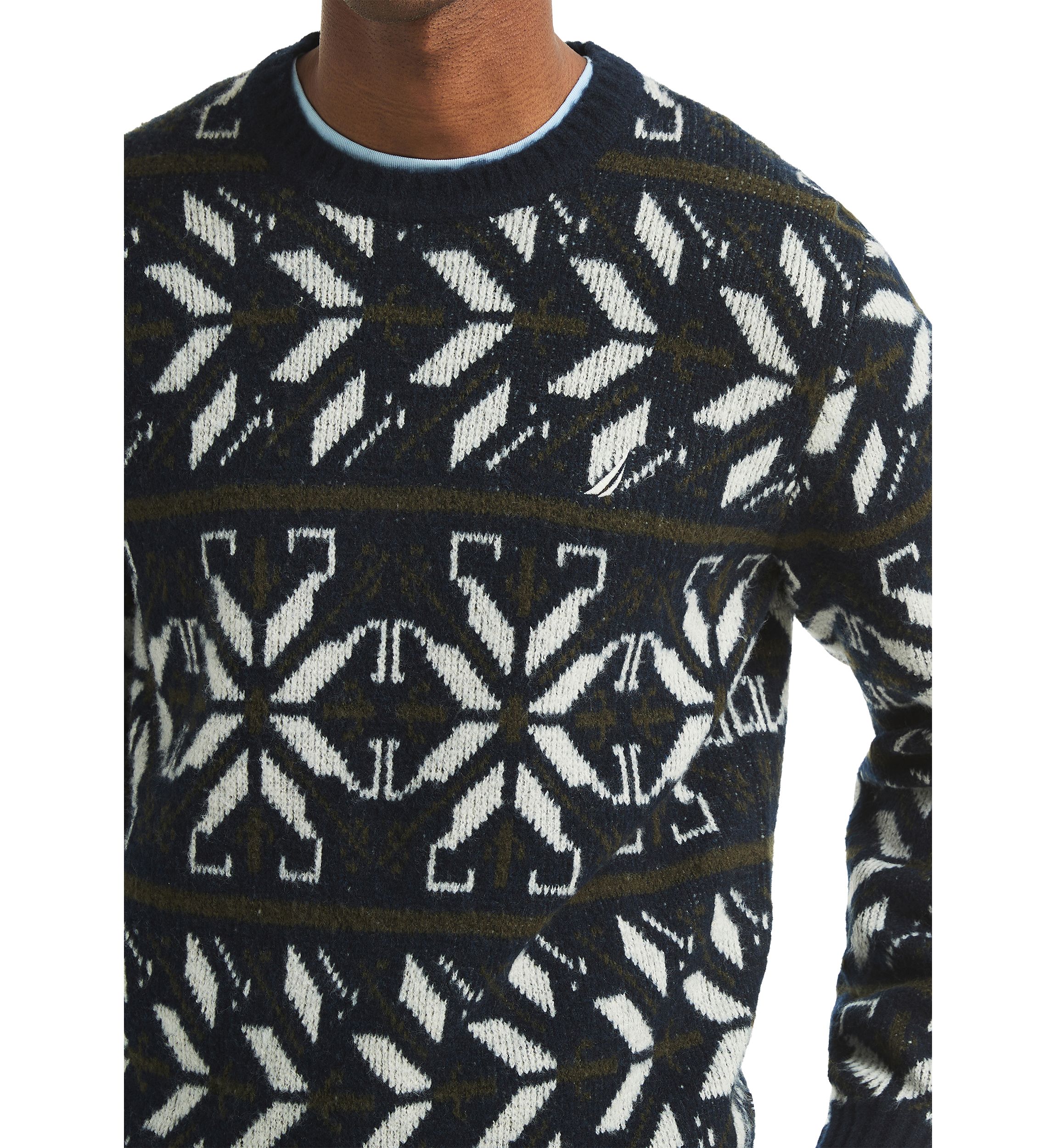 Mens Fair Isle Crew Neck Sweater