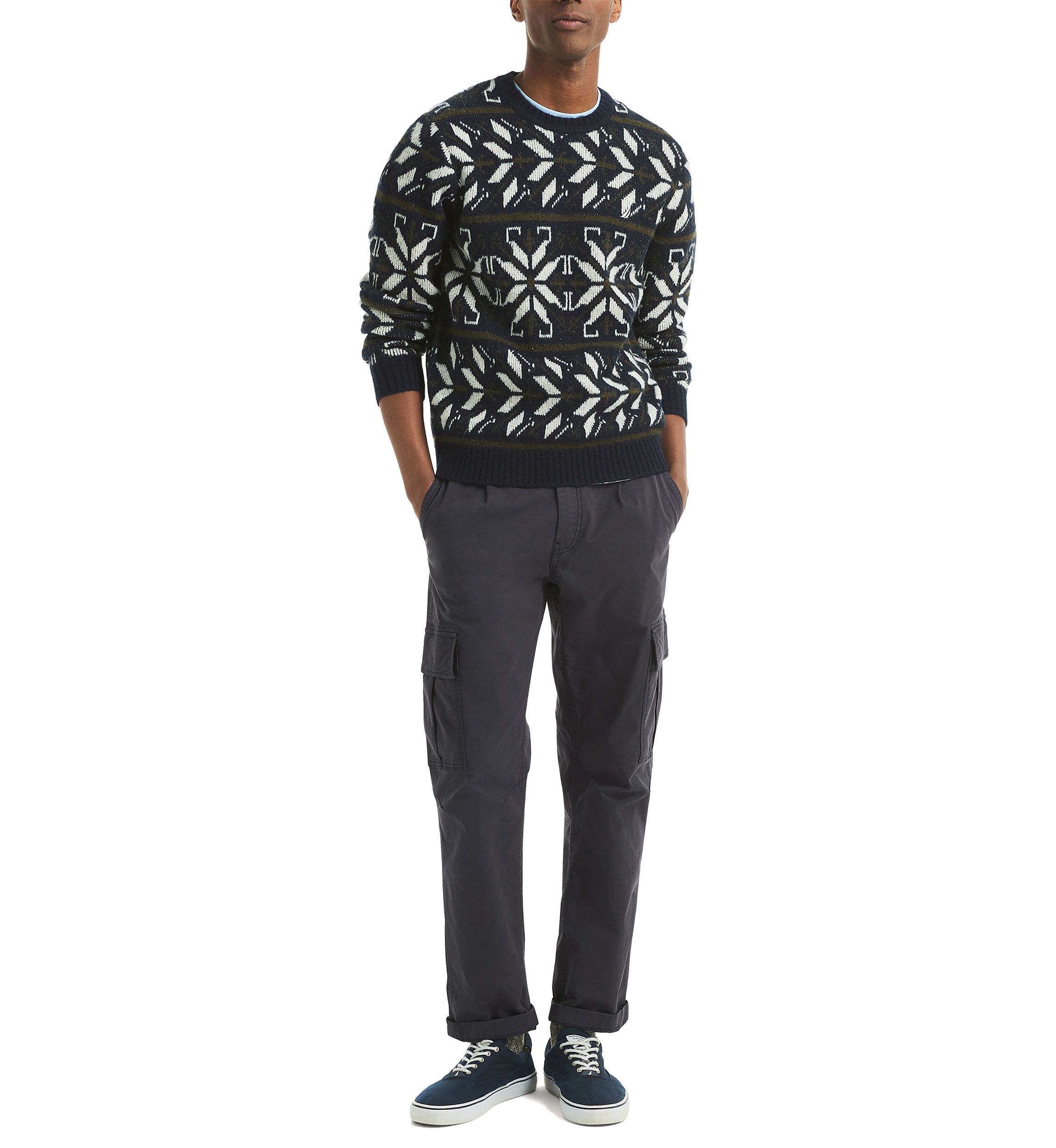 Mens Fair Isle Crew Neck Sweater