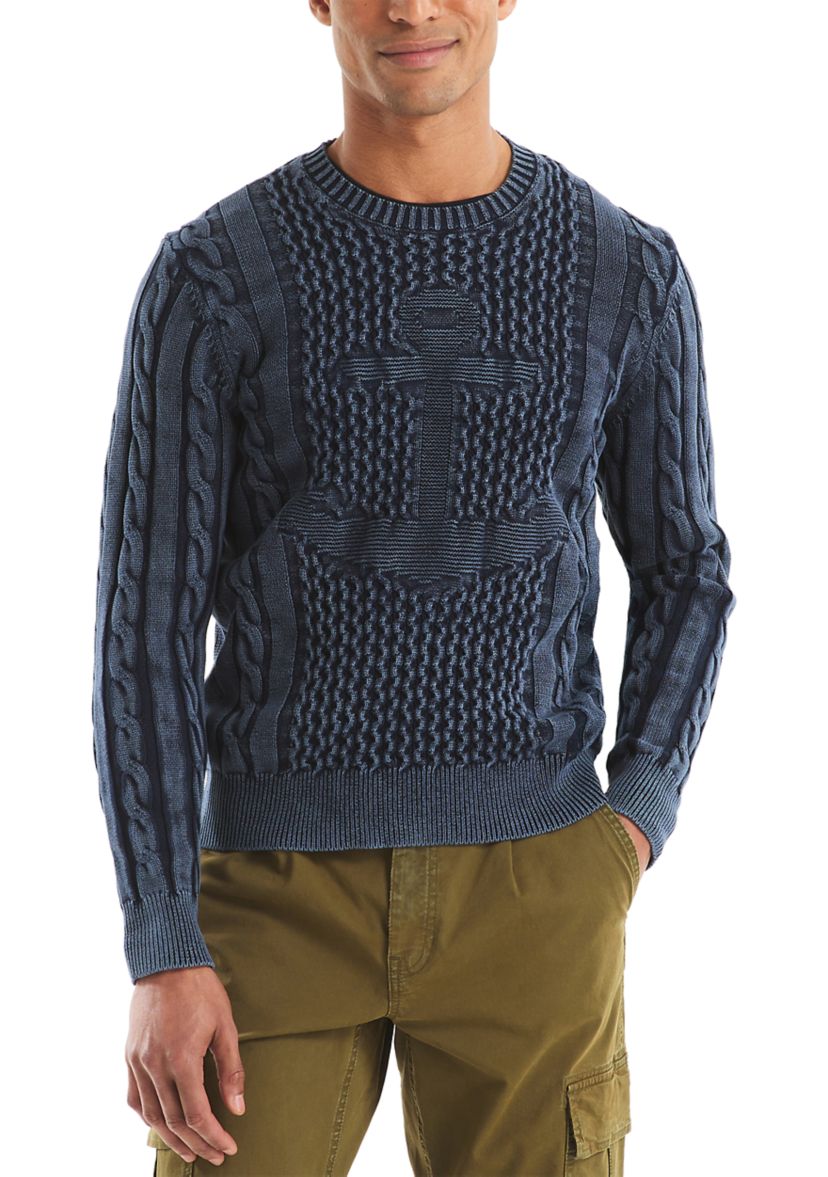 Mens Washed Anchor Sweater