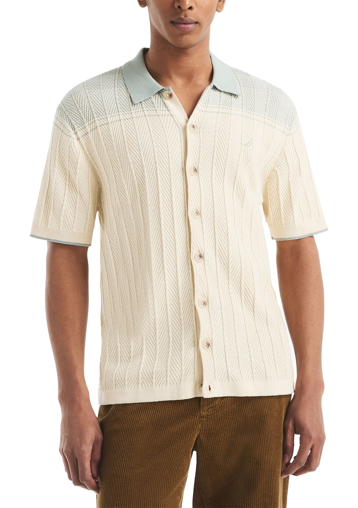 Short Sleeve Argyle Sweater 