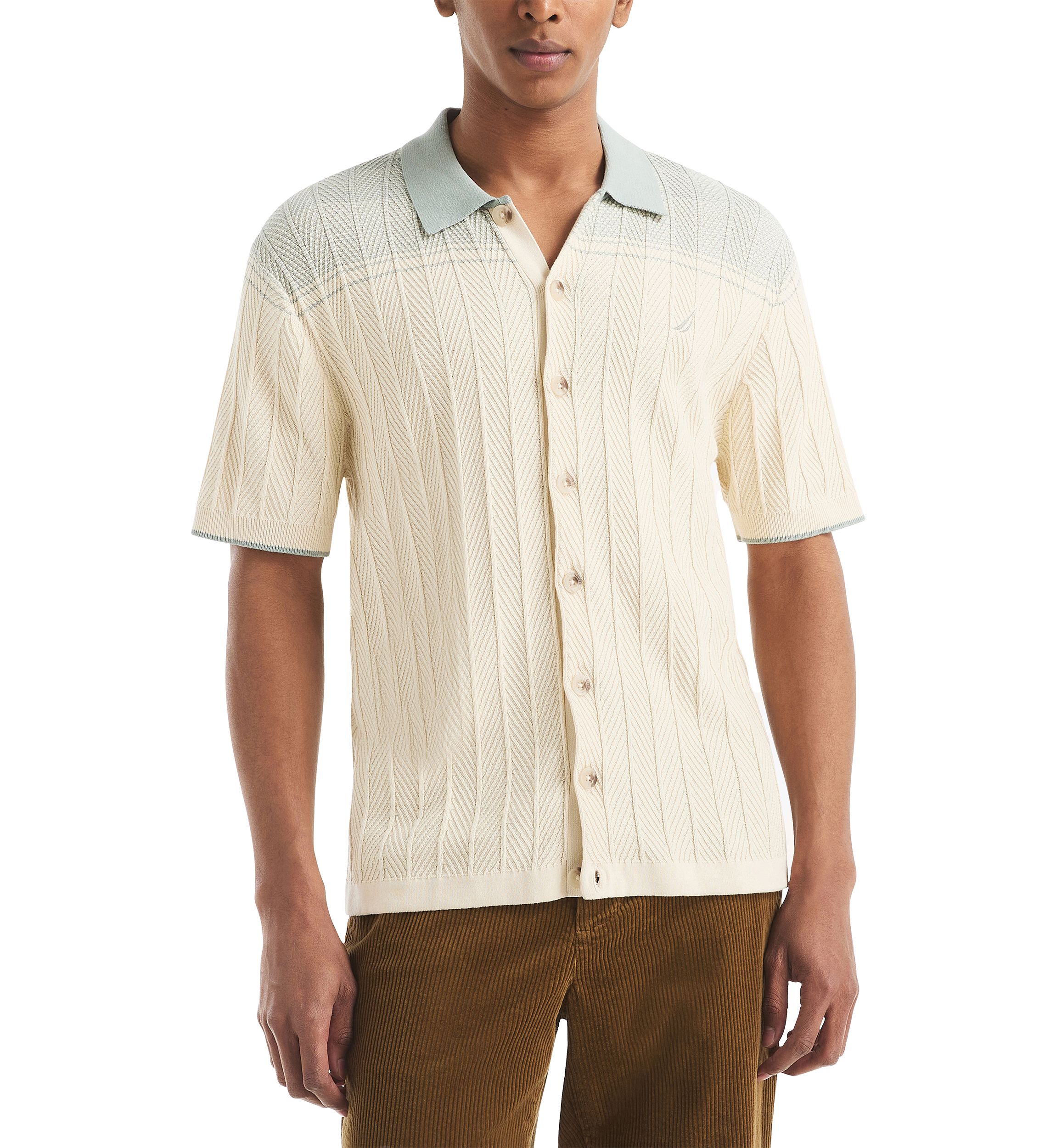 Short Sleeve Argyle Sweater 