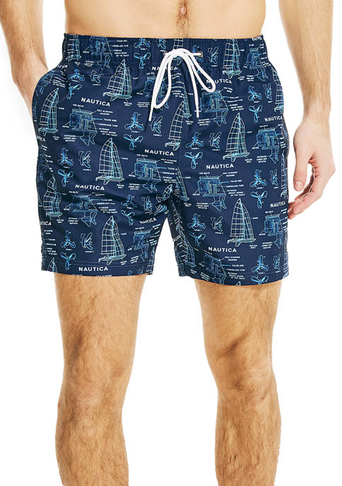 Nautica Sustainably Crafted 6&quot; Printed Swim Shorts