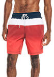 Sustainably Crafted 8 Inch Color Block Ombré Swim Trunks 