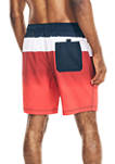 Sustainably Crafted 8 Inch Color Block Ombré Swim Trunks 