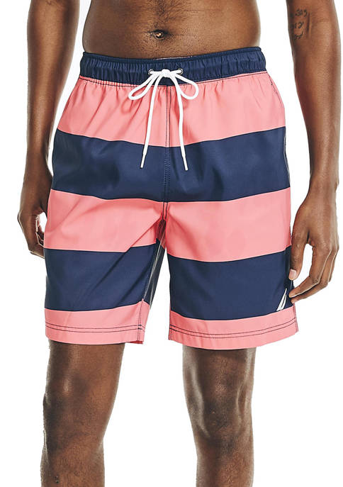 Nautica Sustainably Crafted 8 Inch Striped Swim Shorts