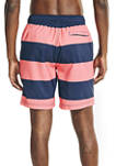 Sustainably Crafted 8 Inch Striped Swim Shorts