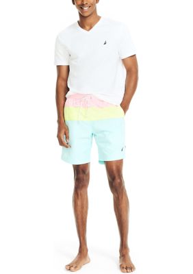 8 Inch Tri-Block Quick Dry Swim Trunks