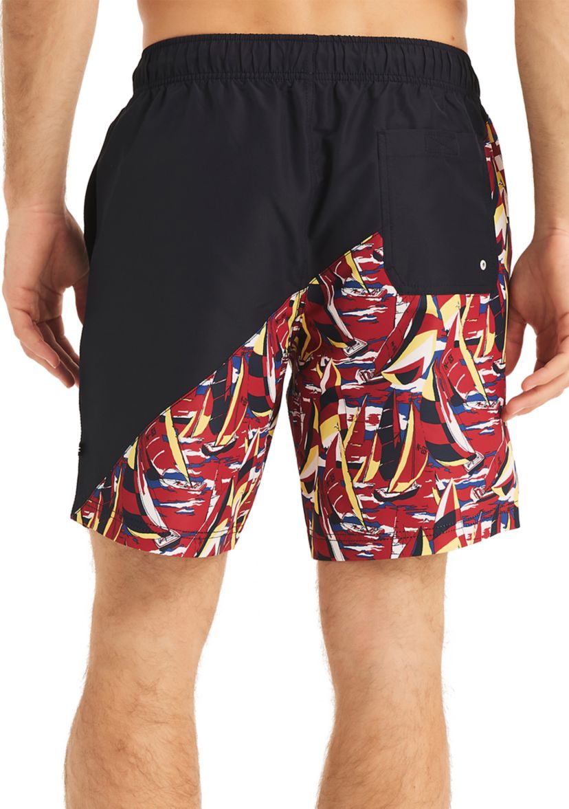 8" Diagonal Stripe Quick-Dry Swim Trunks