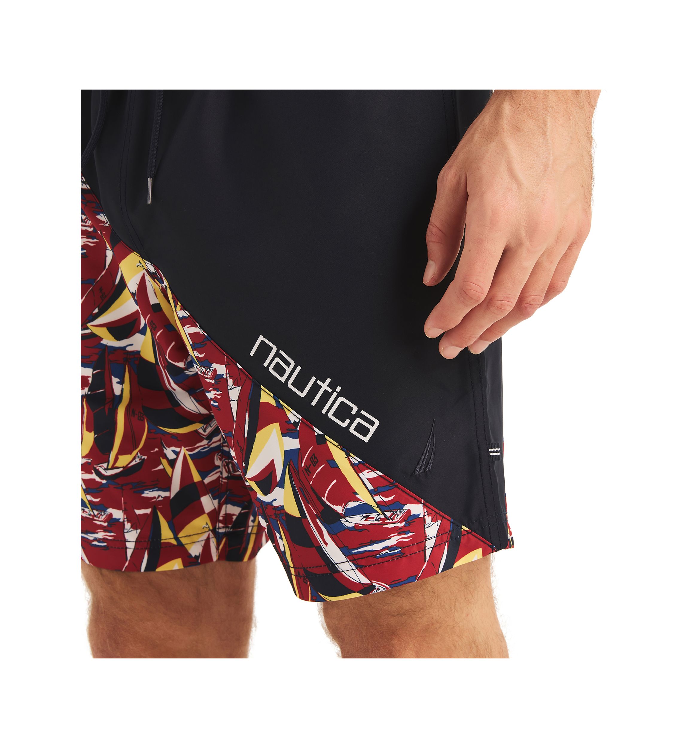 8" Diagonal Stripe Quick-Dry Swim Trunks