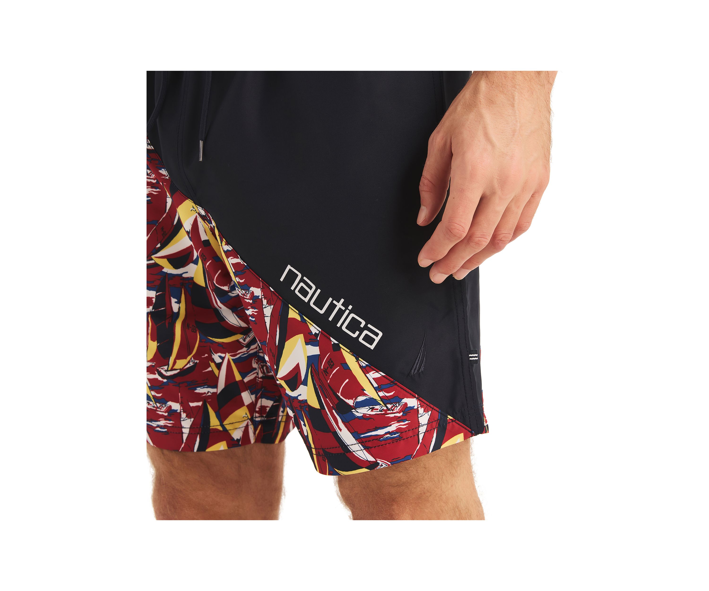 8" Diagonal Stripe Quick-Dry Swim Trunks