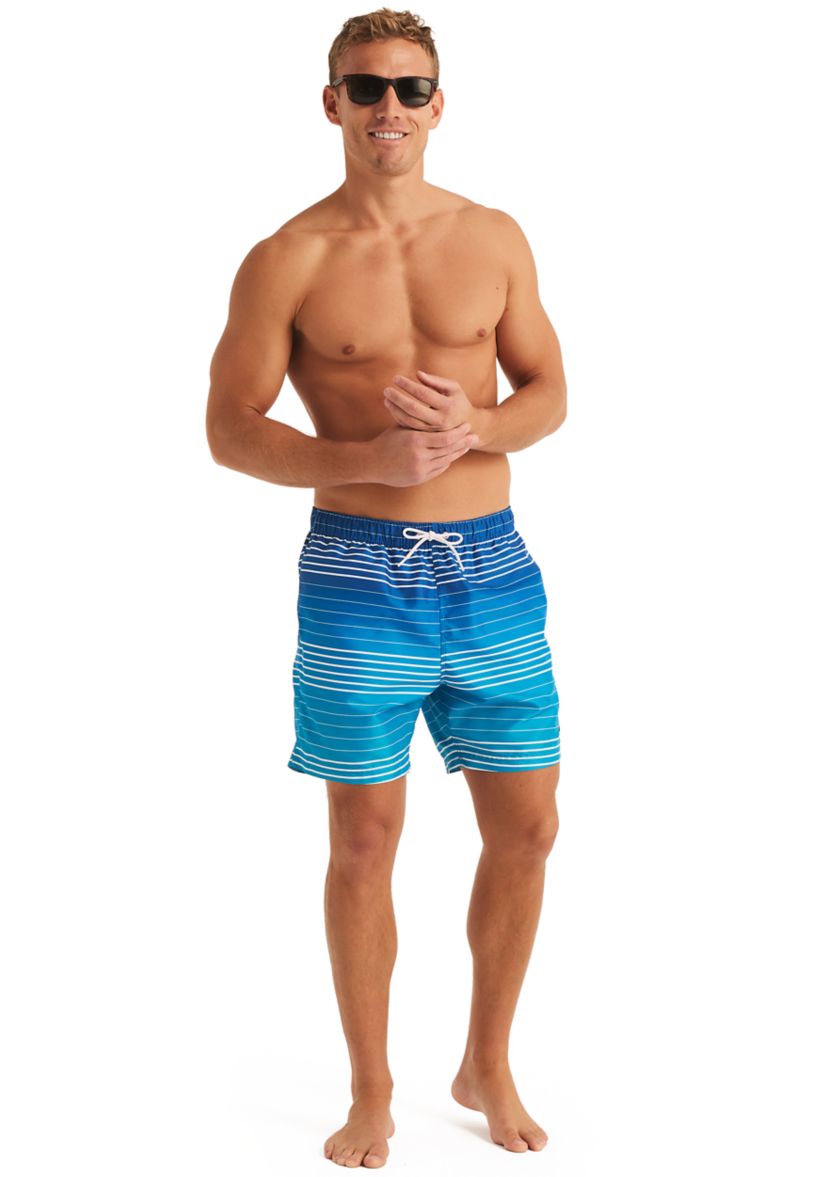  Sustainably Crafted 6" Ombre Stripe Swim Trunks