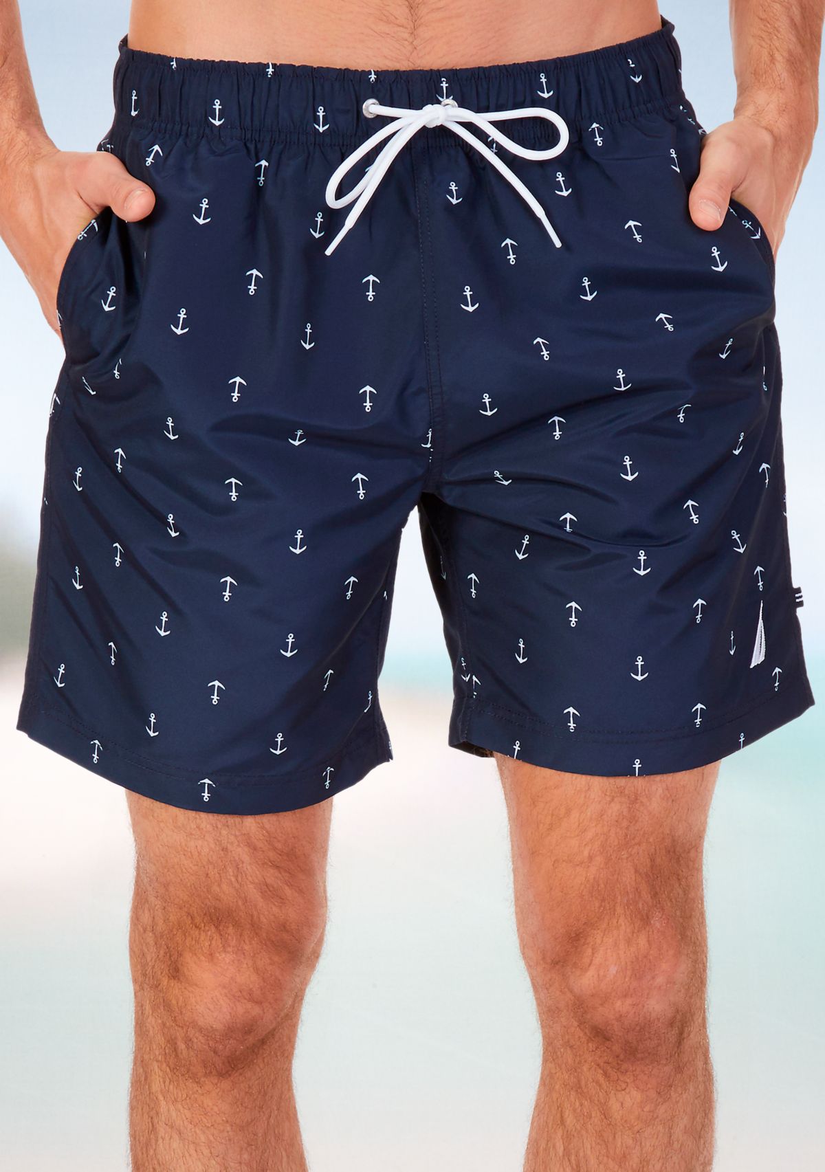 Anchor Print Swim Trunks