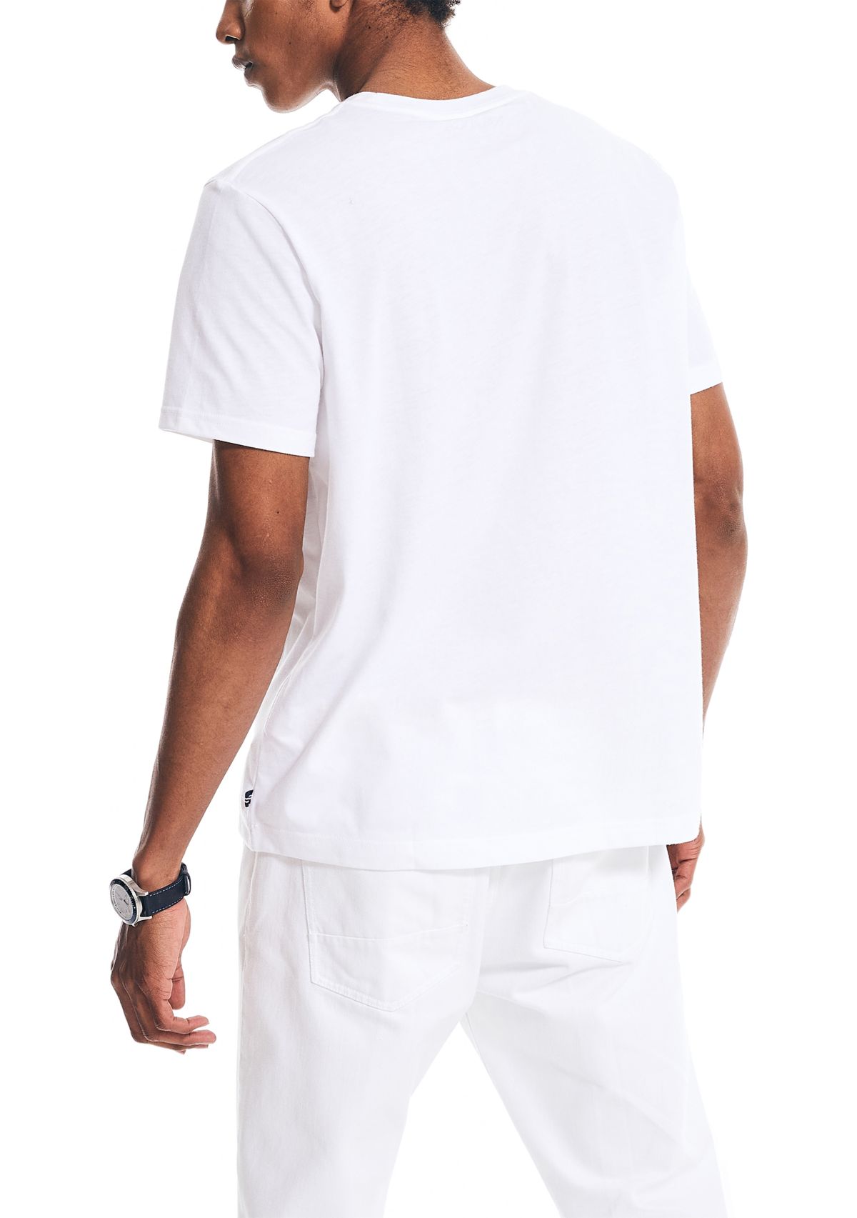 Sustainably Crafted Chest-Stripe Graphic T-Shirt