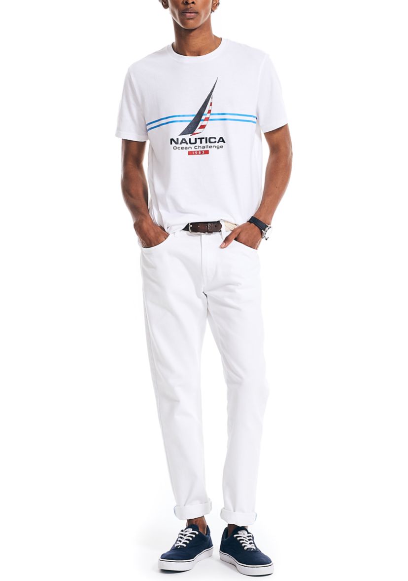 Sustainably Crafted Chest-Stripe Graphic T-Shirt
