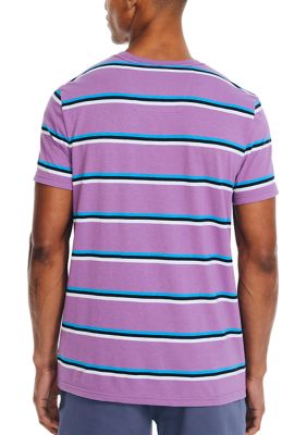 BOSS - Silk-cotton slim-fit T-shirt with fineline stripes