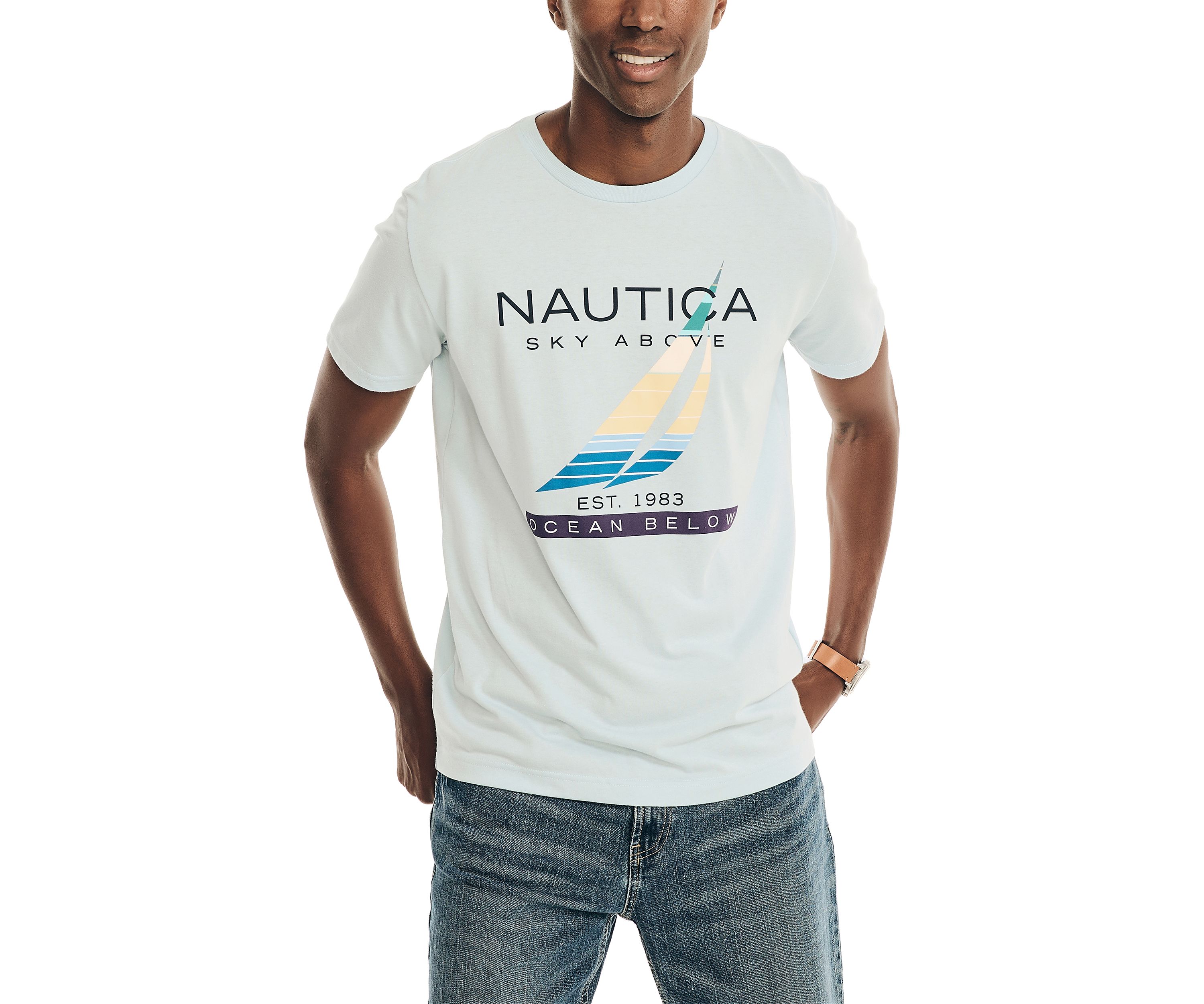 Sustainably Crafted Sky and Ocean Graphic T-Shirt