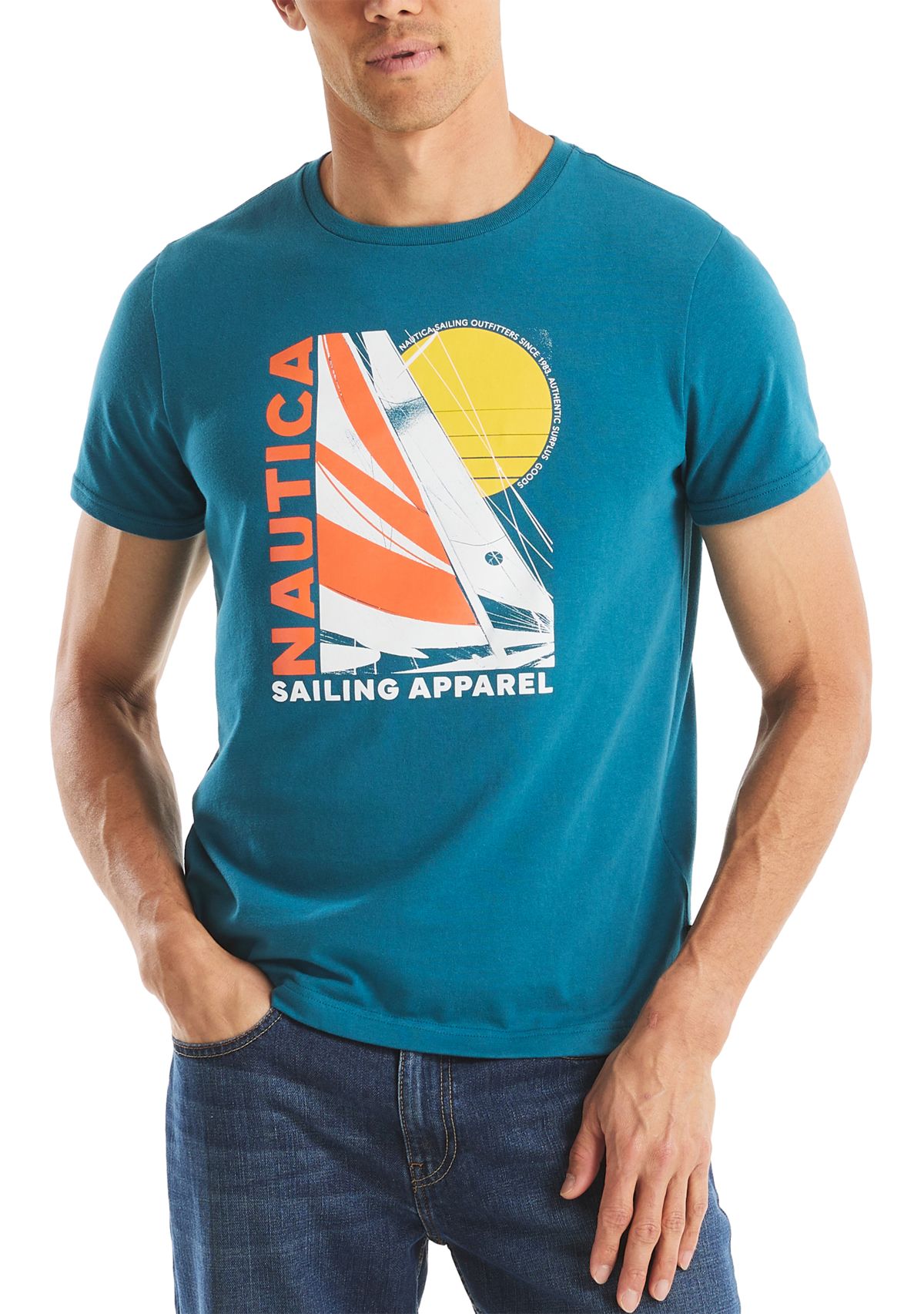 Short Sleeve Modern Sailing Graphic T-Shirt 