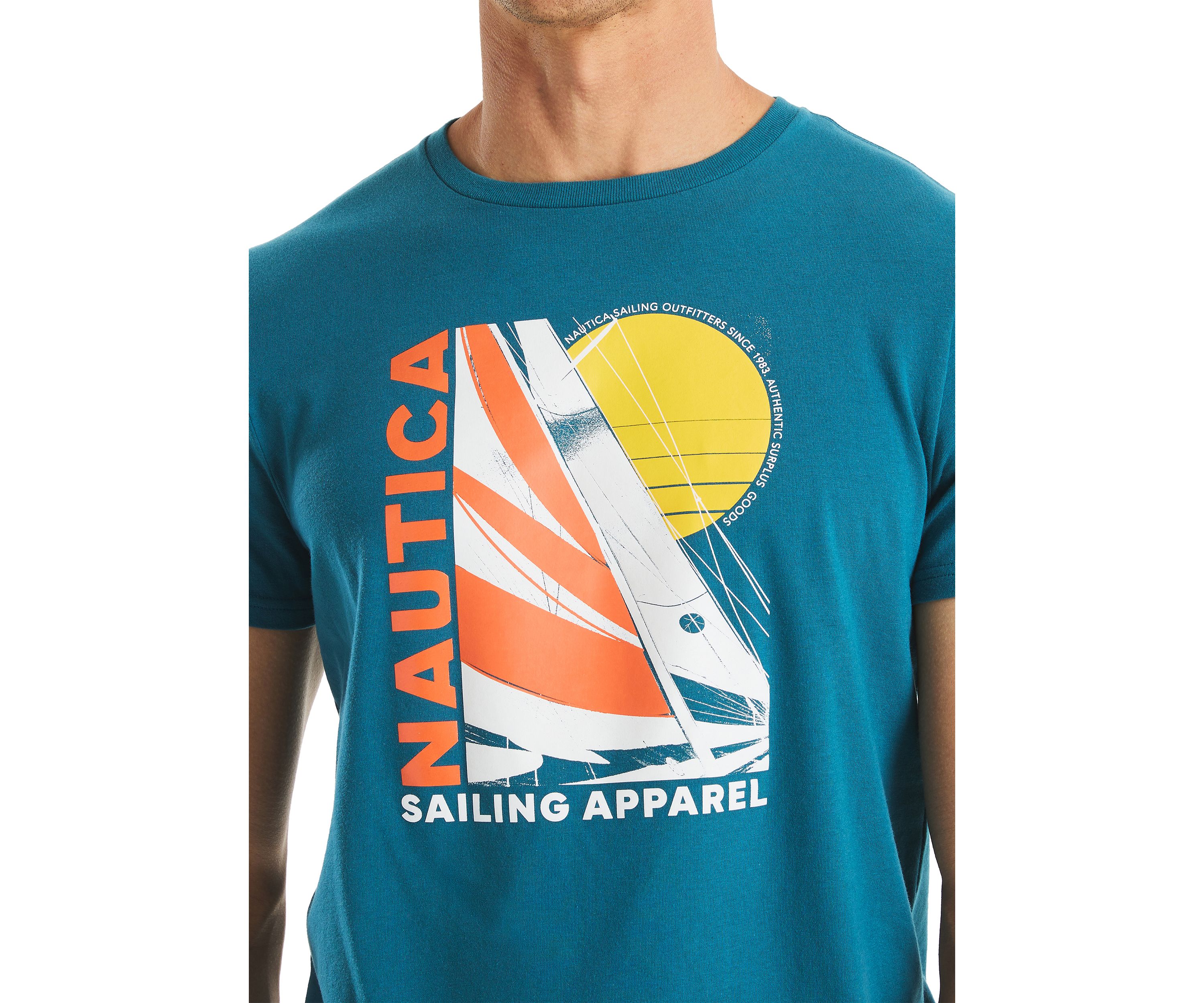 Short Sleeve Modern Sailing Graphic T-Shirt 