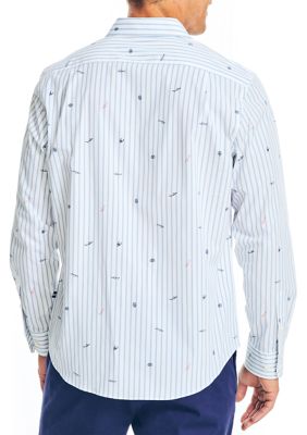 Long Sleeve Poplin Print Shirt