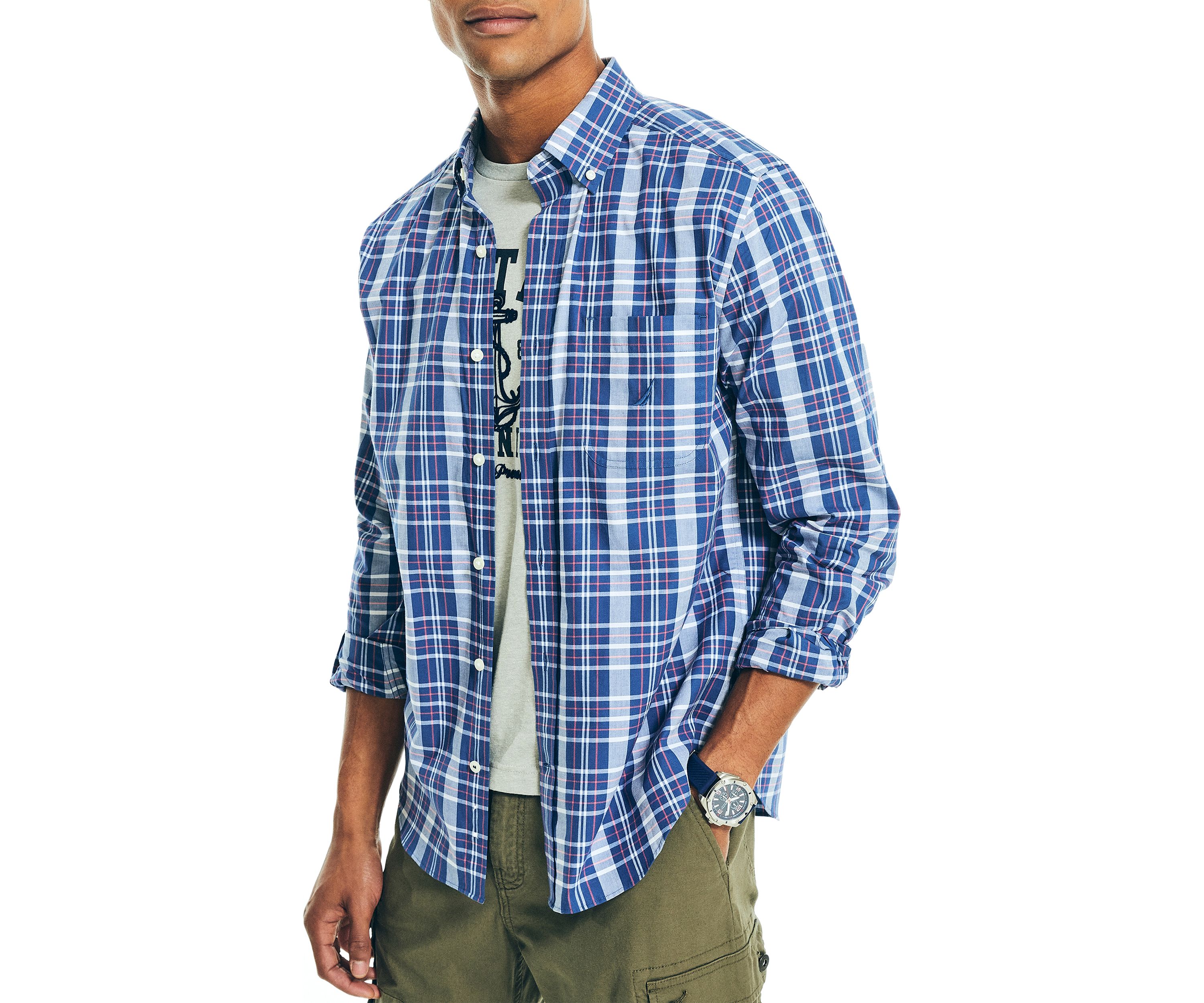 Plaid Poplin Shirt