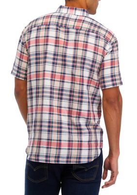 Sustainably Crafted Plaid Linen Short Sleeve Shirt