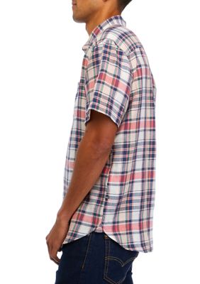 Sustainably Crafted Plaid Linen Short Sleeve Shirt