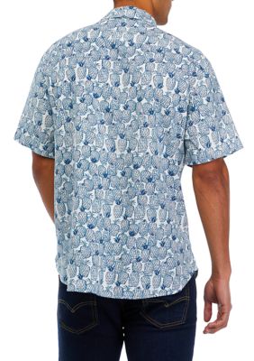 Sustainably Crafted Printed Linen Short Sleeve Shirt