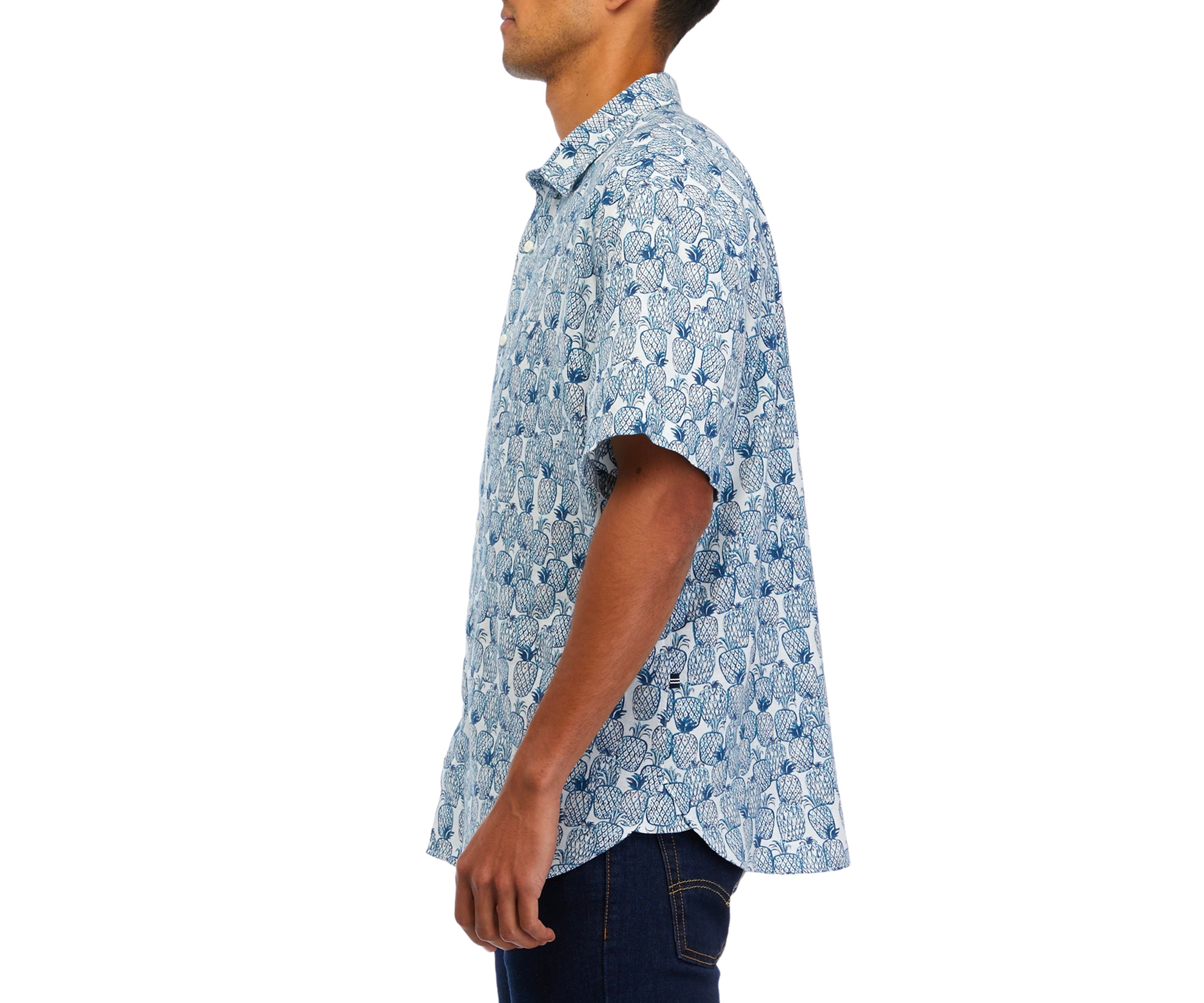 Sustainably Crafted Printed Linen Short Sleeve Shirt