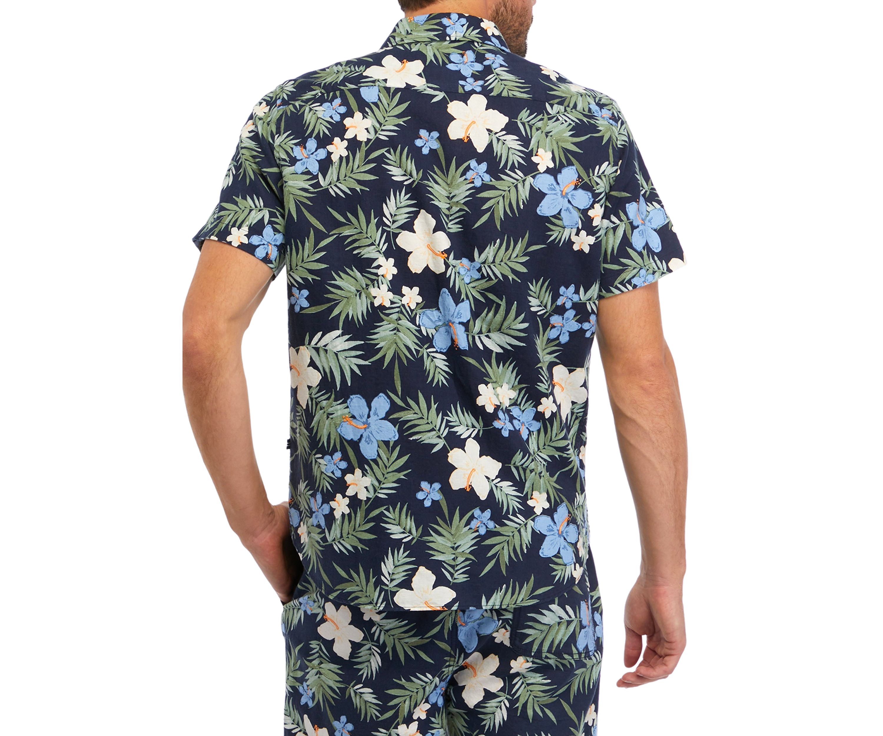 Sustainably Crafted Printed Linen Short Sleeve Shirt