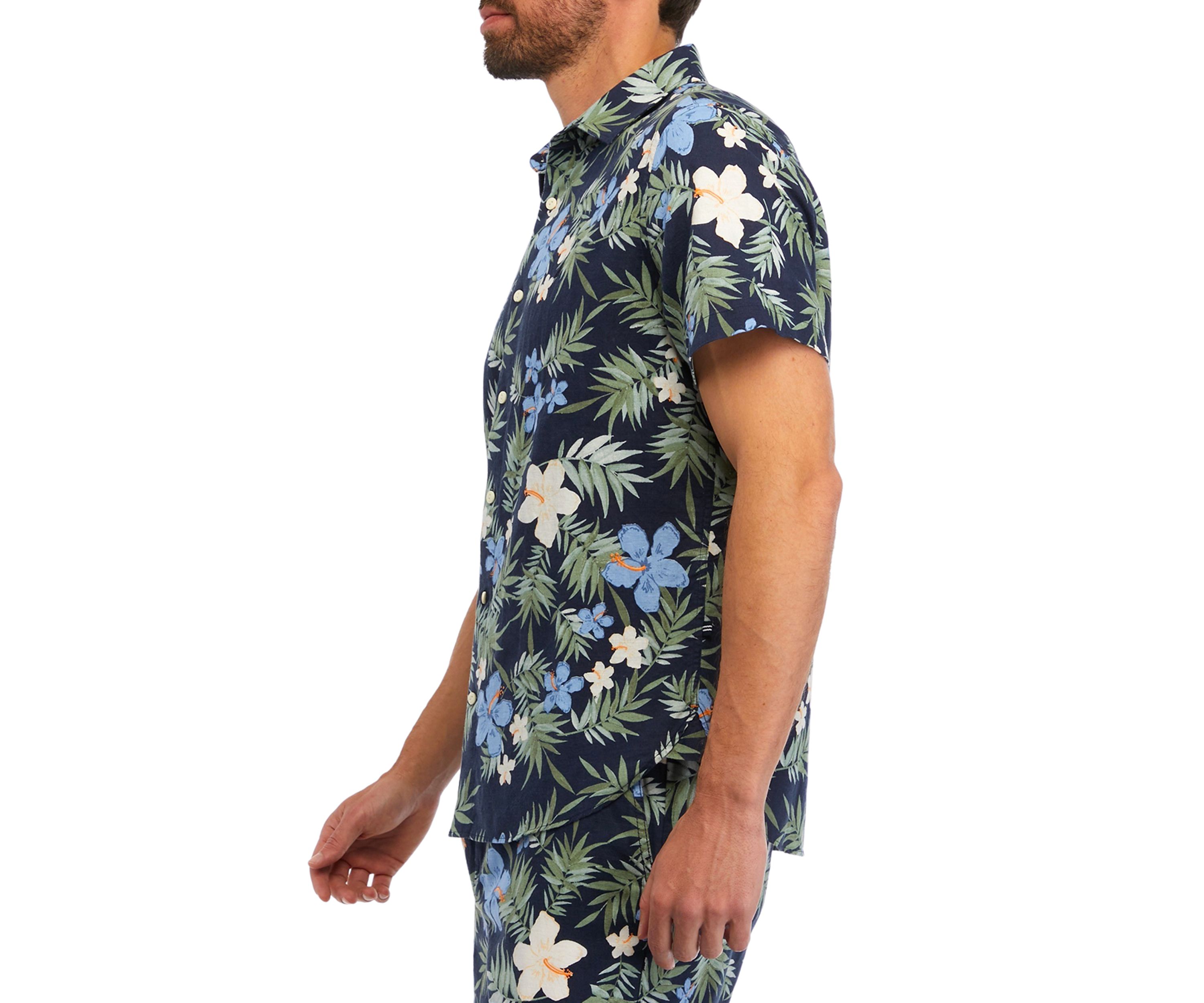 Sustainably Crafted Printed Linen Short Sleeve Shirt